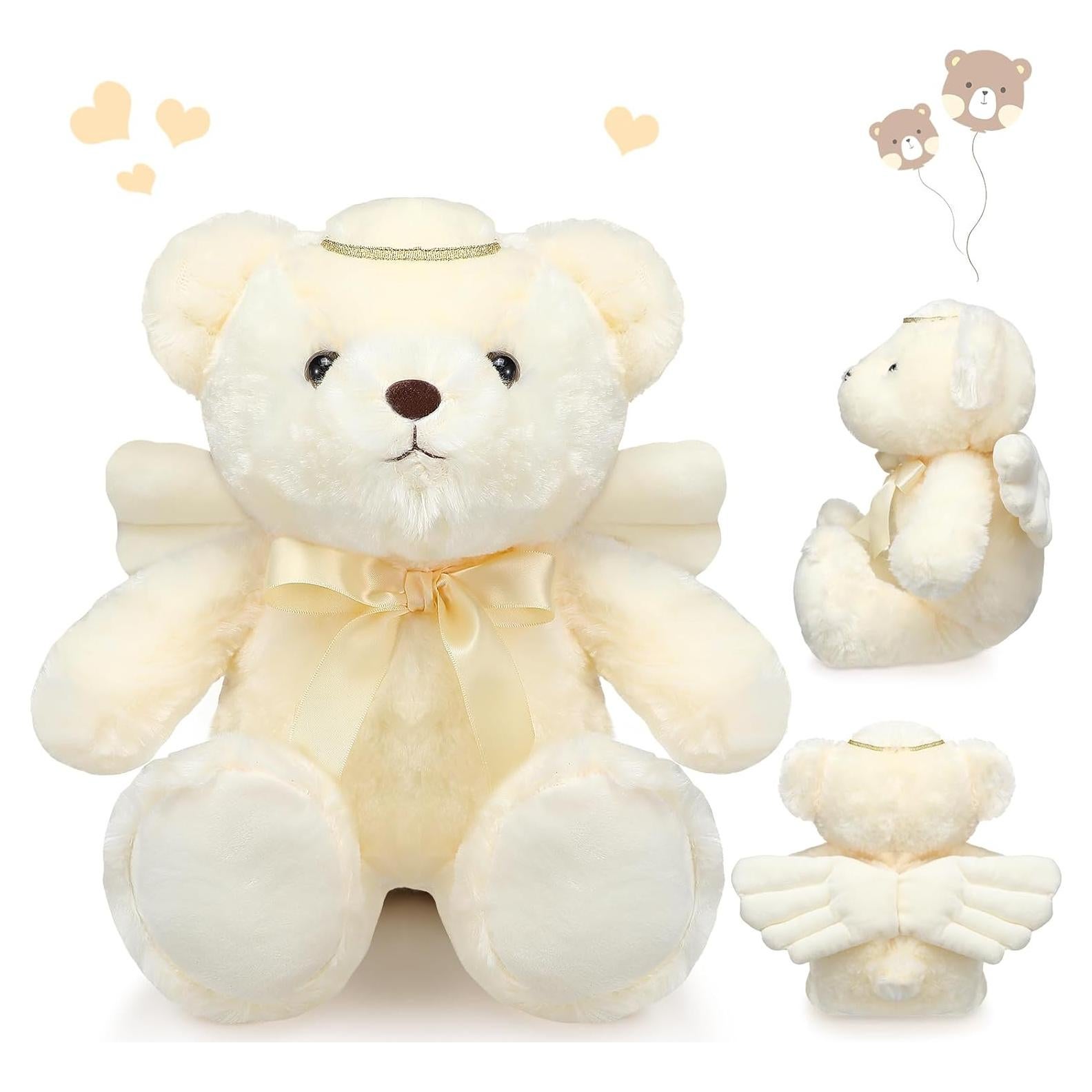 Oso de Peluche Ángel Meooeck 35 cm Suave y Decorativo