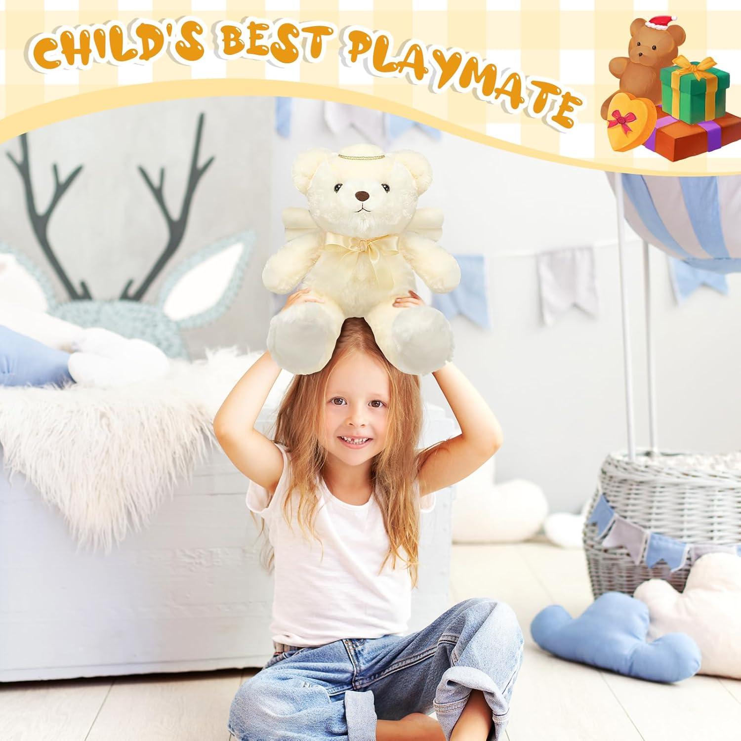 Oso de Peluche Ángel Meooeck 35 cm Suave y Decorativo