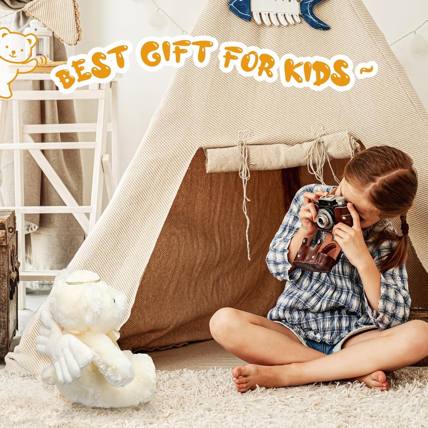 Oso de Peluche Ángel Meooeck 35 cm Suave y Decorativo