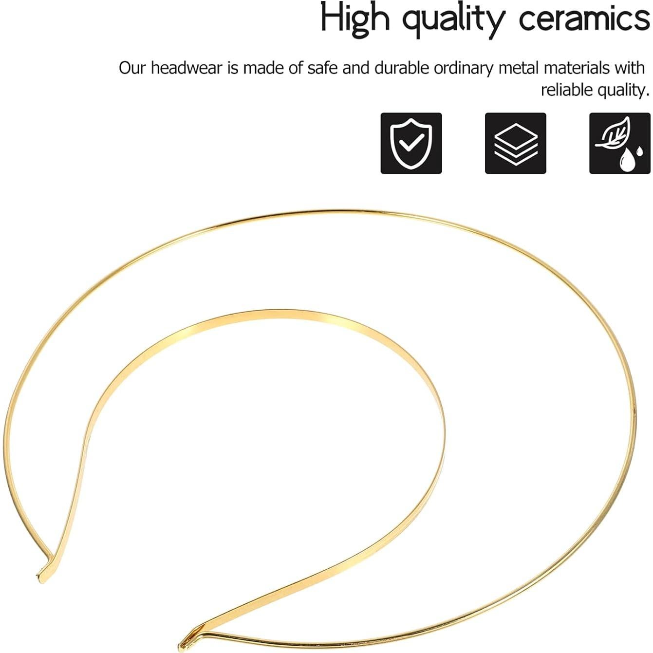 Diadema Halo Dorada Beaupretty para Boda y Fiesta - 22.3x21cm