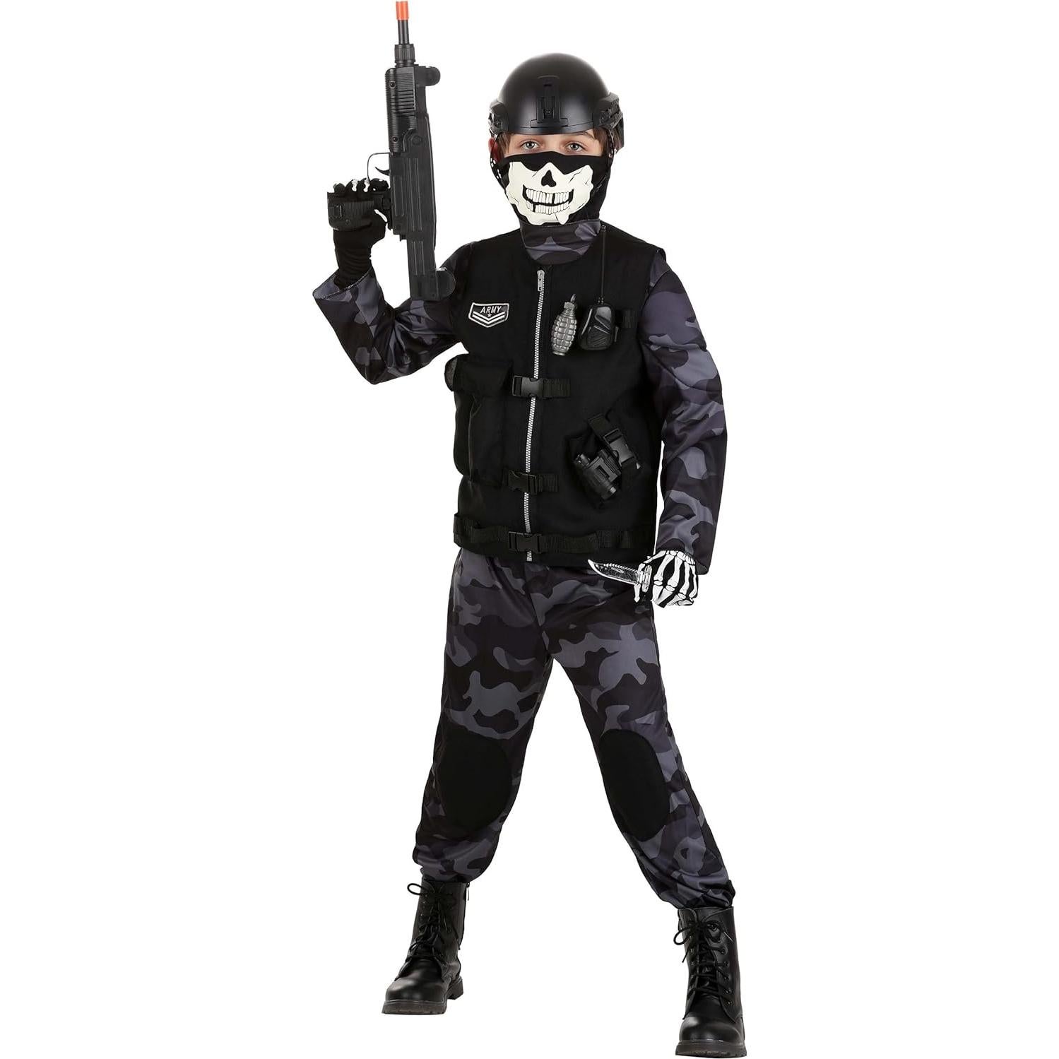 Disfraz de Ejercito Élite para Niños con Chaleco y Máscara