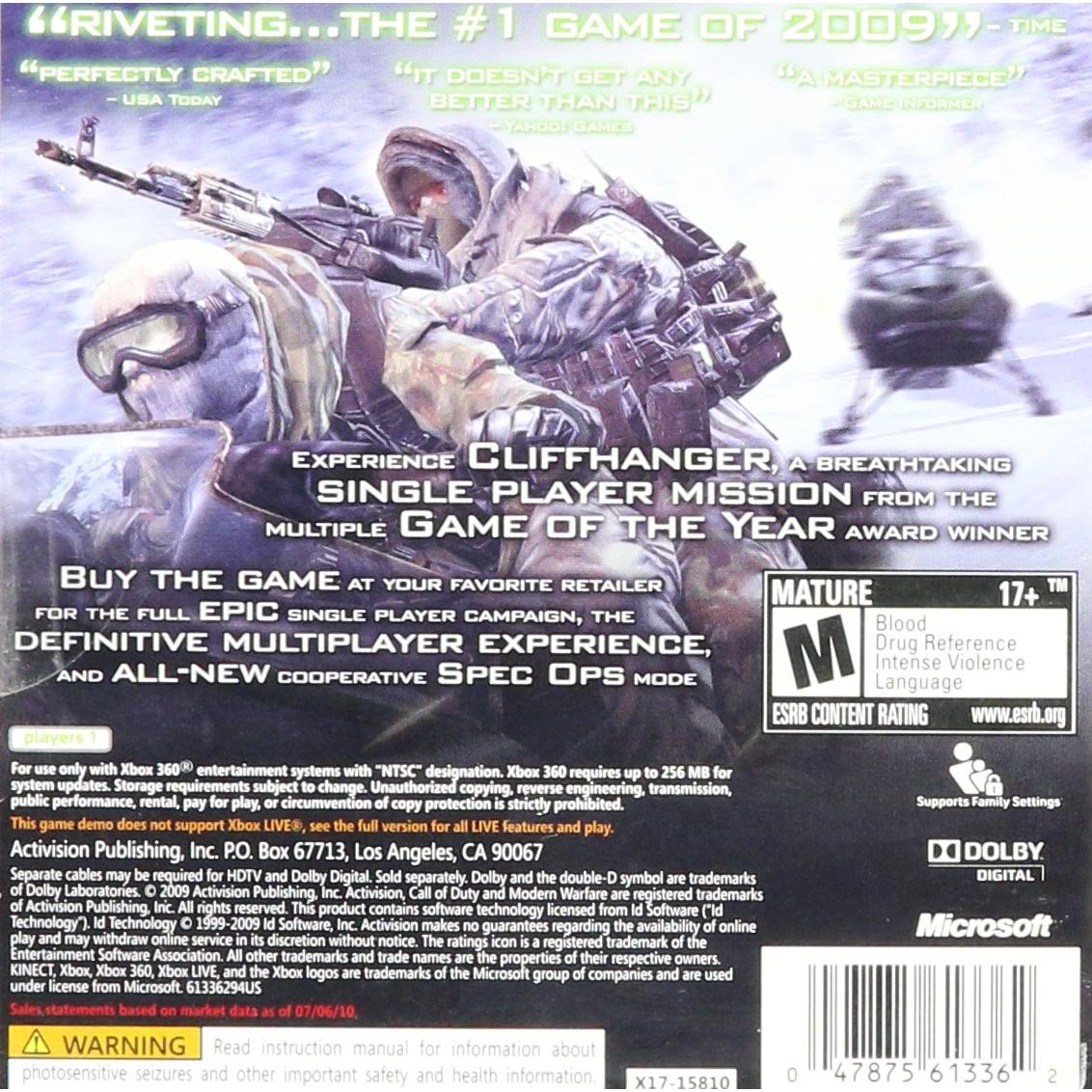 Videojuego Call of Duty Modern Warfare 2 Cliffhanger