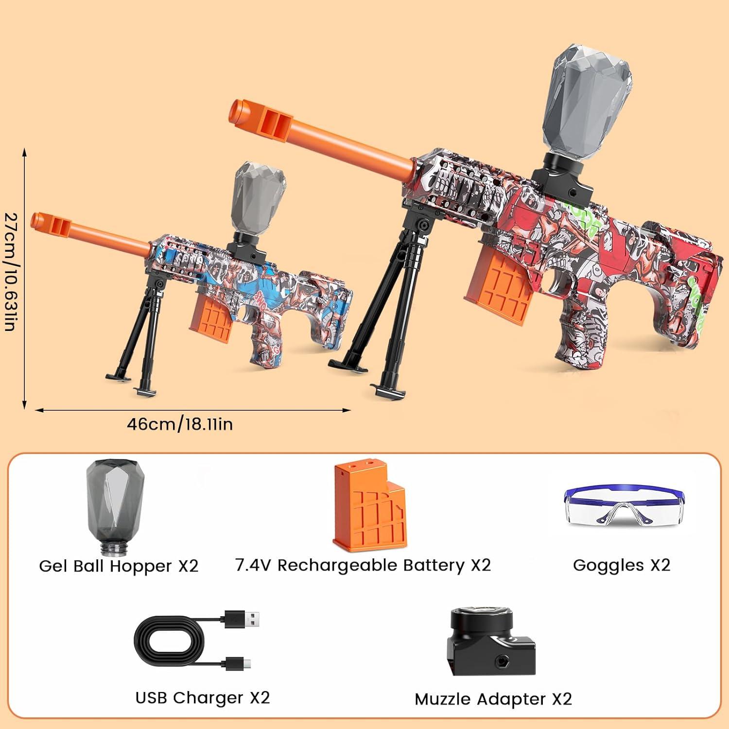 Paquete de 2 Blasters Eléctricos LAZZAROU - 11 Disparos/Sec, 0.54 kg