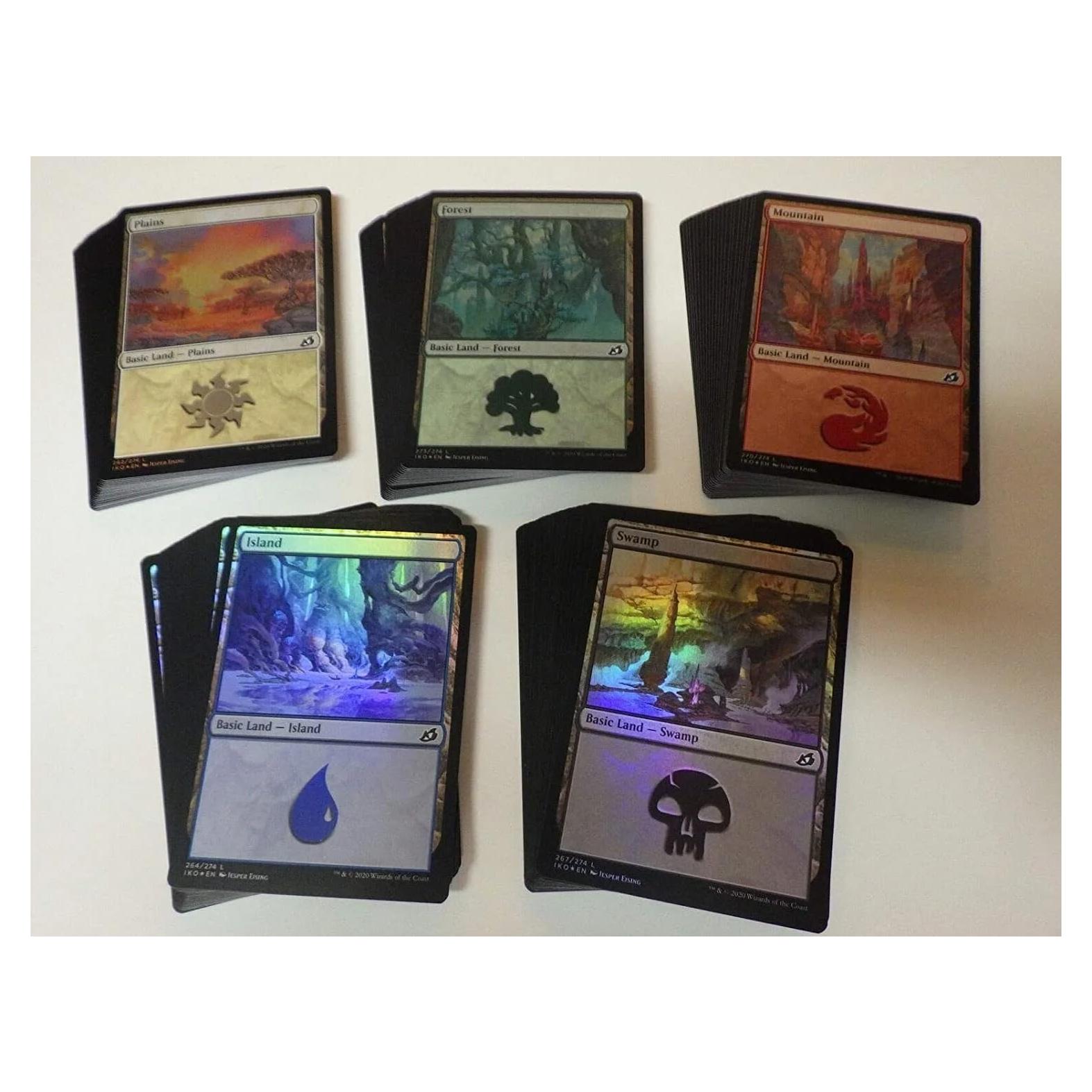 Lote de 100 Tierras Básicas FOIL MTG Decks y Más - 20 de Cada Tipo