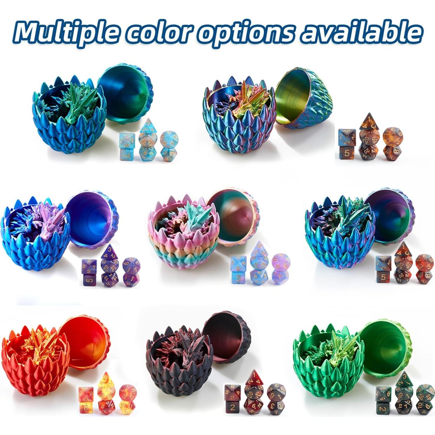 Juego de Dados DND 7 Piezas + Huevo de Dragón 38.1 cm Rojo Dorado