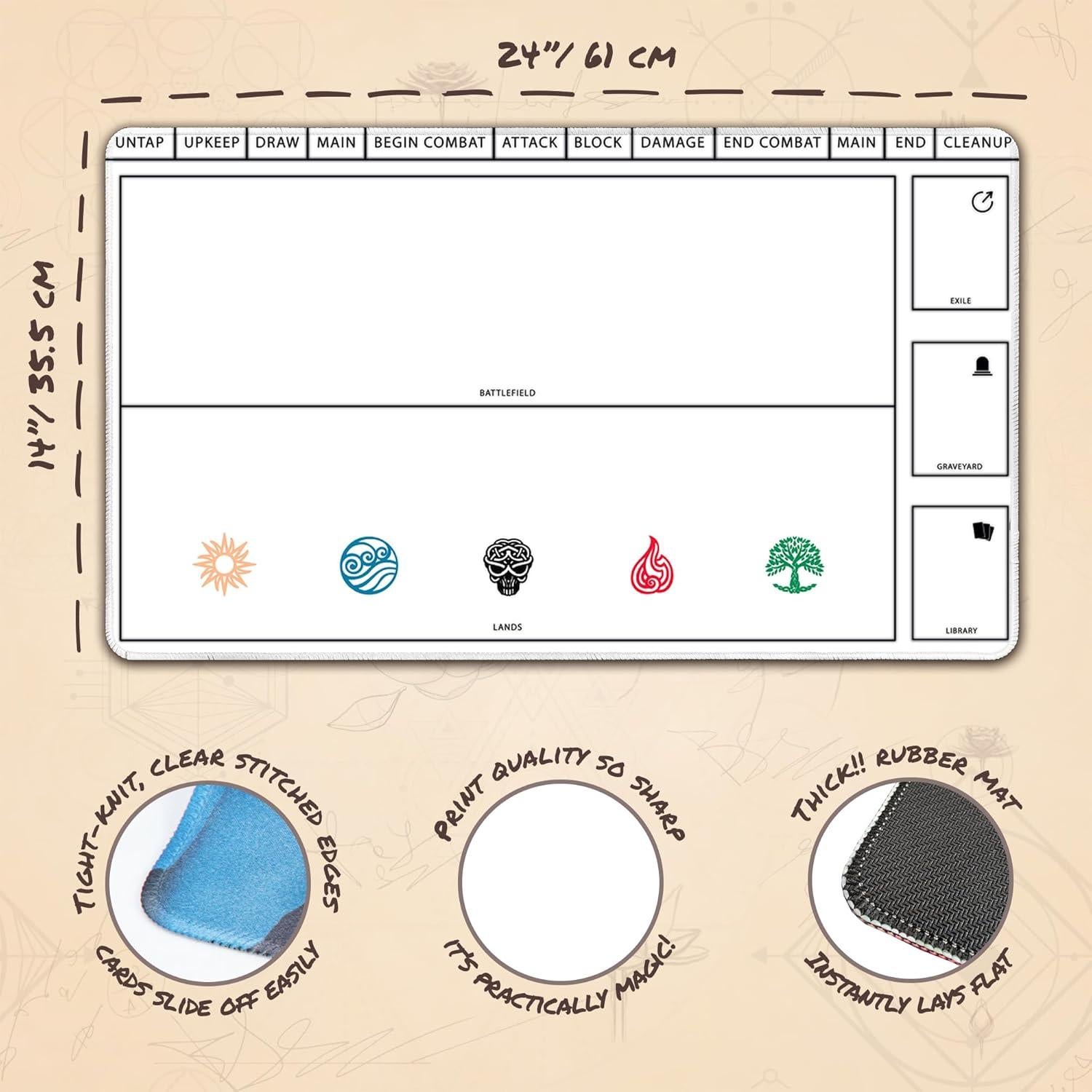 Alfombrilla de Juego Paramint Cosechada 35.5x61cm Blanca MTG