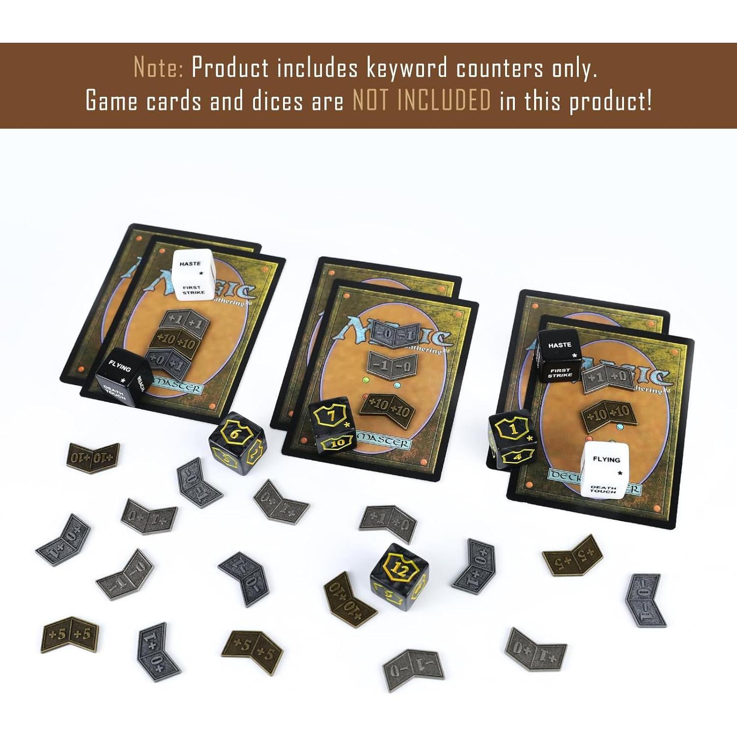 Set 53 Piezas Contadores y Dados MTG - Metal y Acrílico