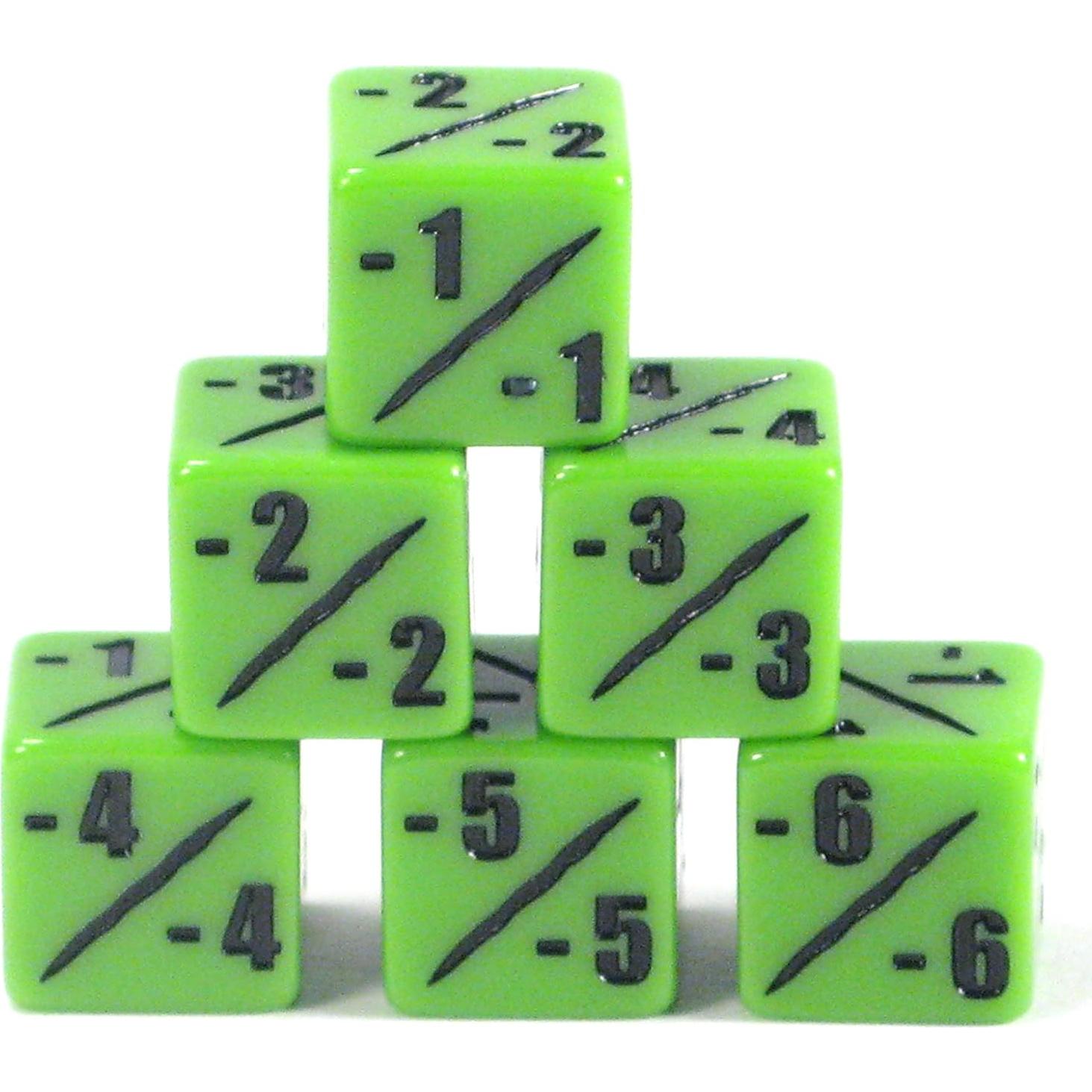 Conjunto de Dados D6 Contadores -1/-1 y D10 Veneno Hedral