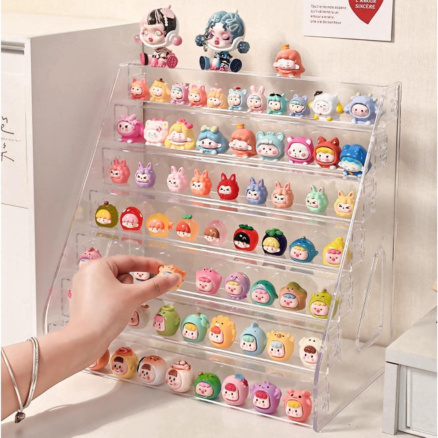 Estante de exhibición acrílico Tutata 7 capas para mini figuras