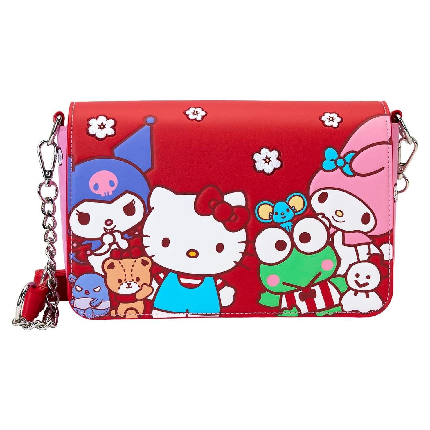 Bolso Cruzado Color Block Loungefly Hello Kitty 24x6x16cm