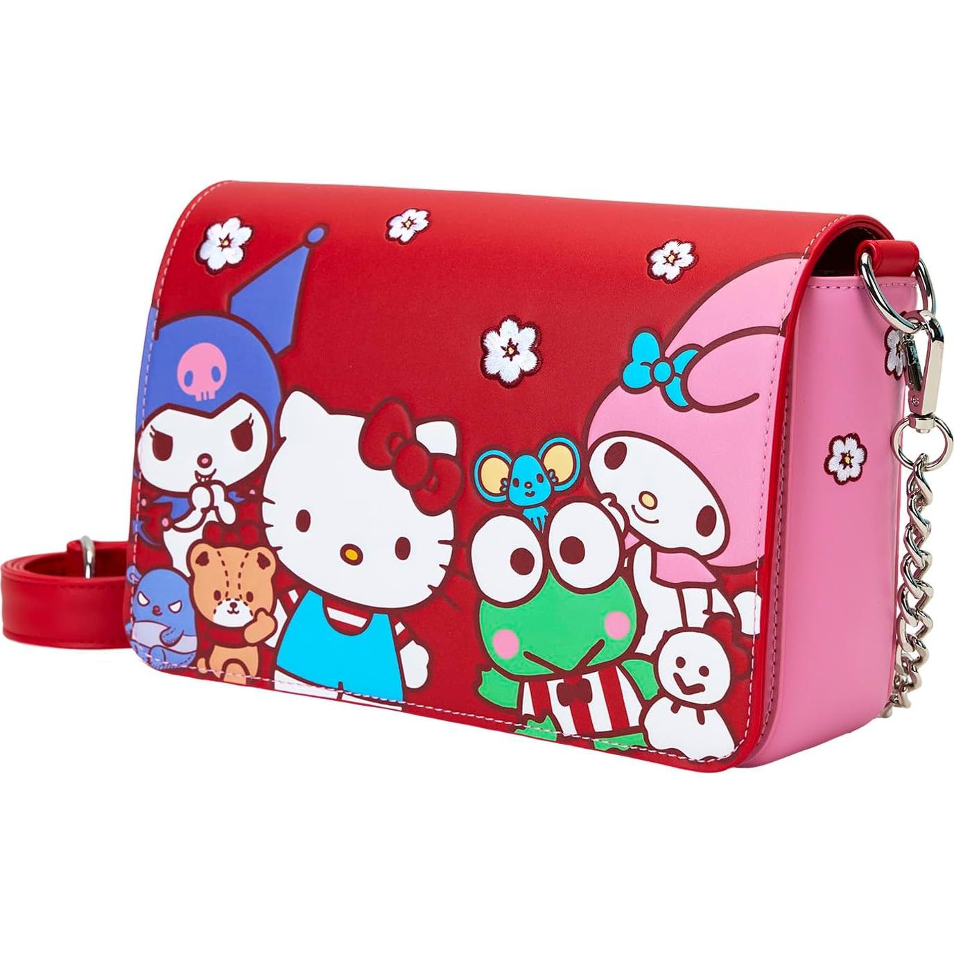 Bolso Cruzado Color Block Loungefly Hello Kitty 24x6x16cm