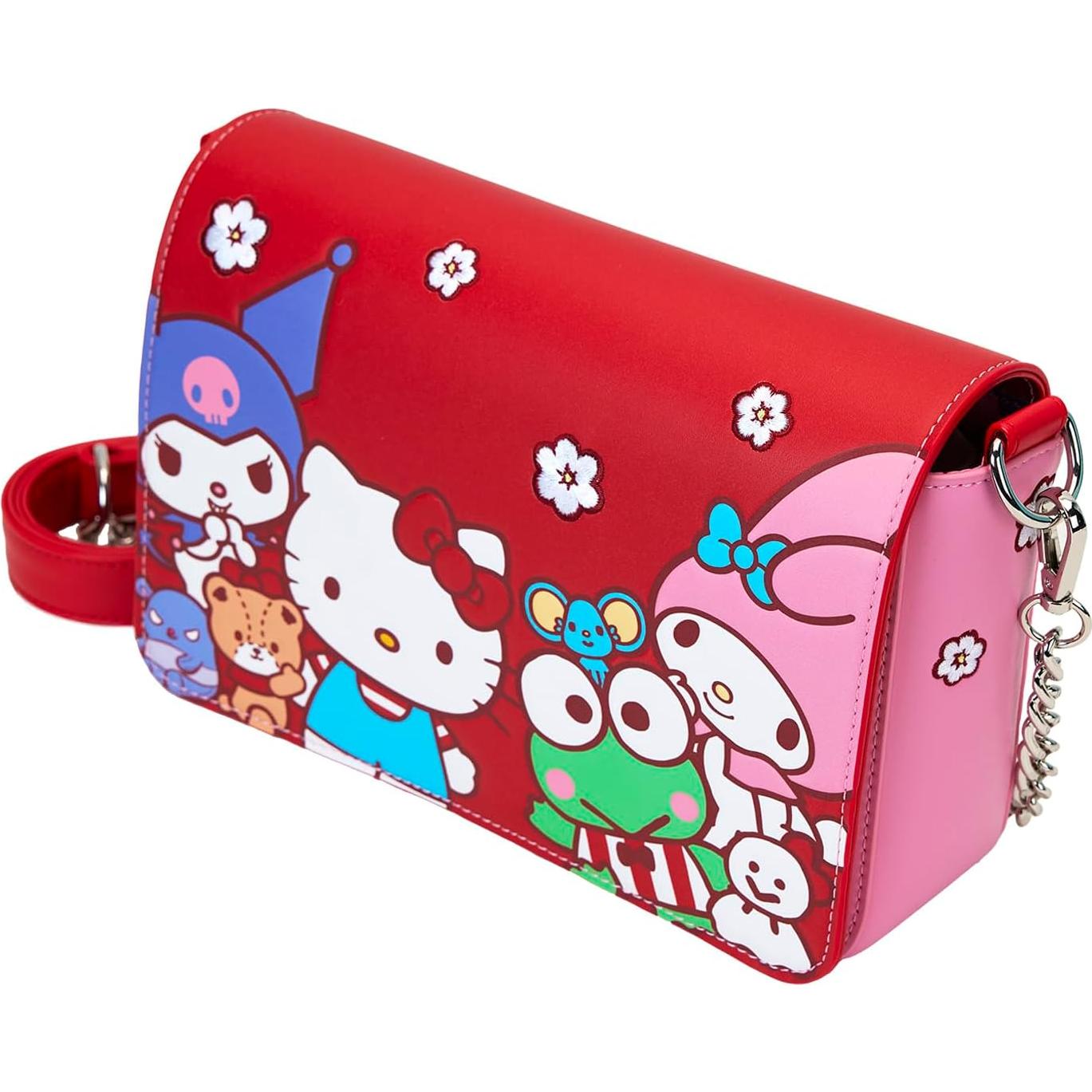 Bolso Cruzado Color Block Loungefly Hello Kitty 24x6x16cm