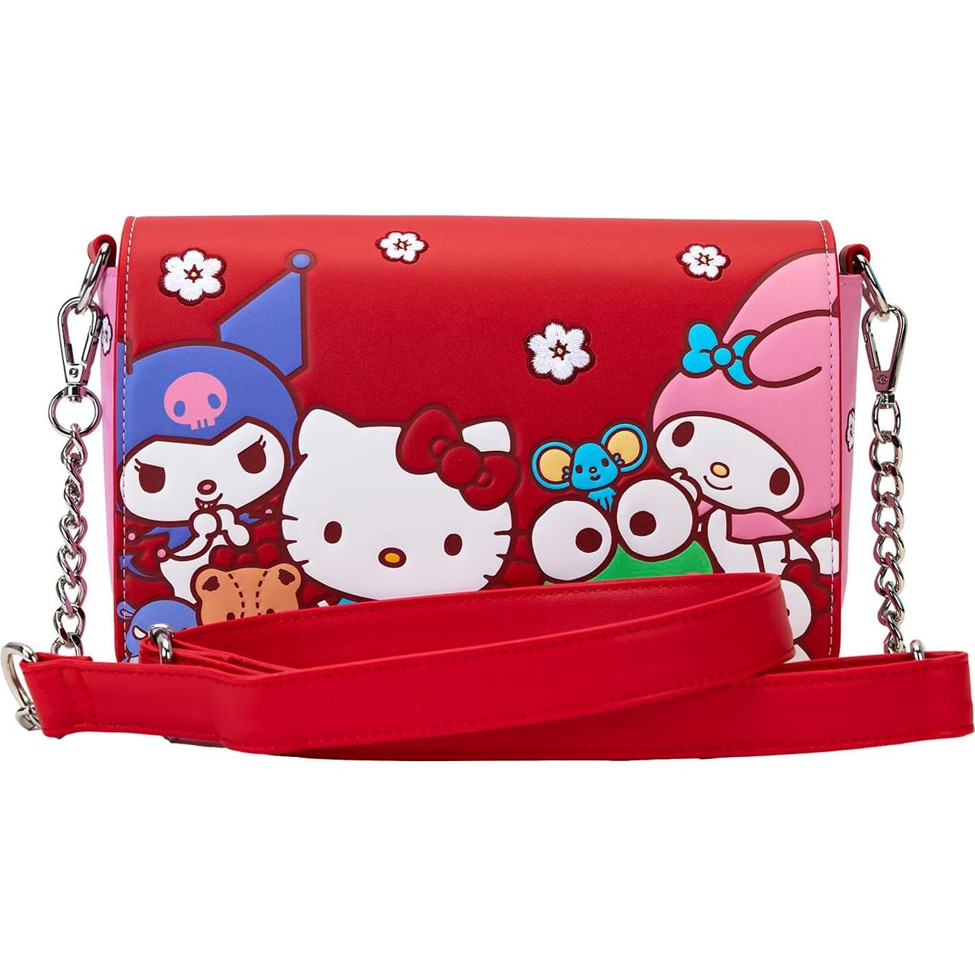 Bolso Cruzado Color Block Loungefly Hello Kitty 24x6x16cm