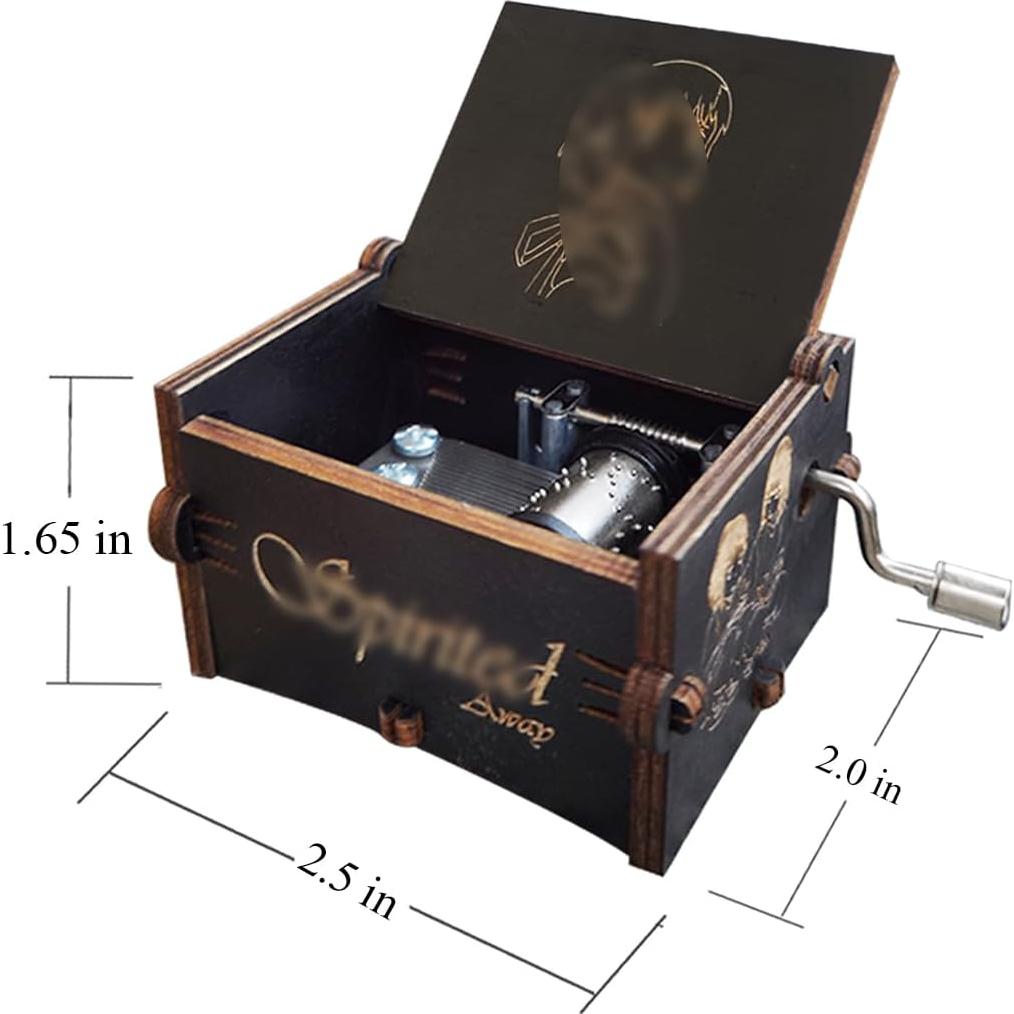Caja de Música Bolunlun de Madera Manivela 6.35x5.08cm