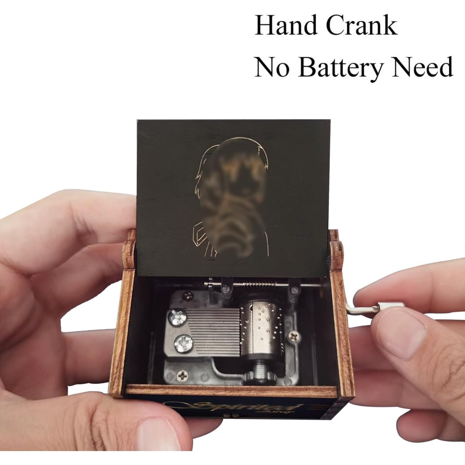 Caja de Música Bolunlun de Madera Manivela 6.35x5.08cm