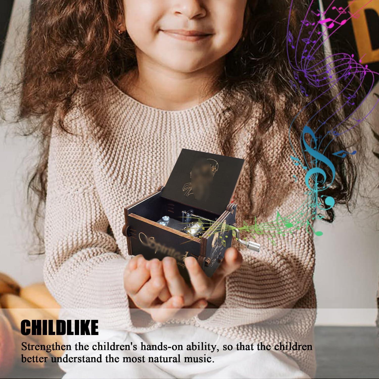 Caja de Música Bolunlun de Madera Manivela 6.35x5.08cm