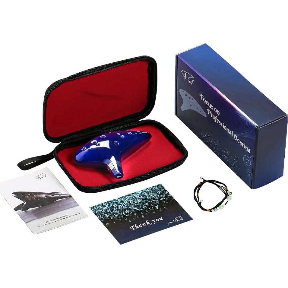 Ocarina de Cerámica 12 Agujeros Alto C Awef Azul Oscuro
