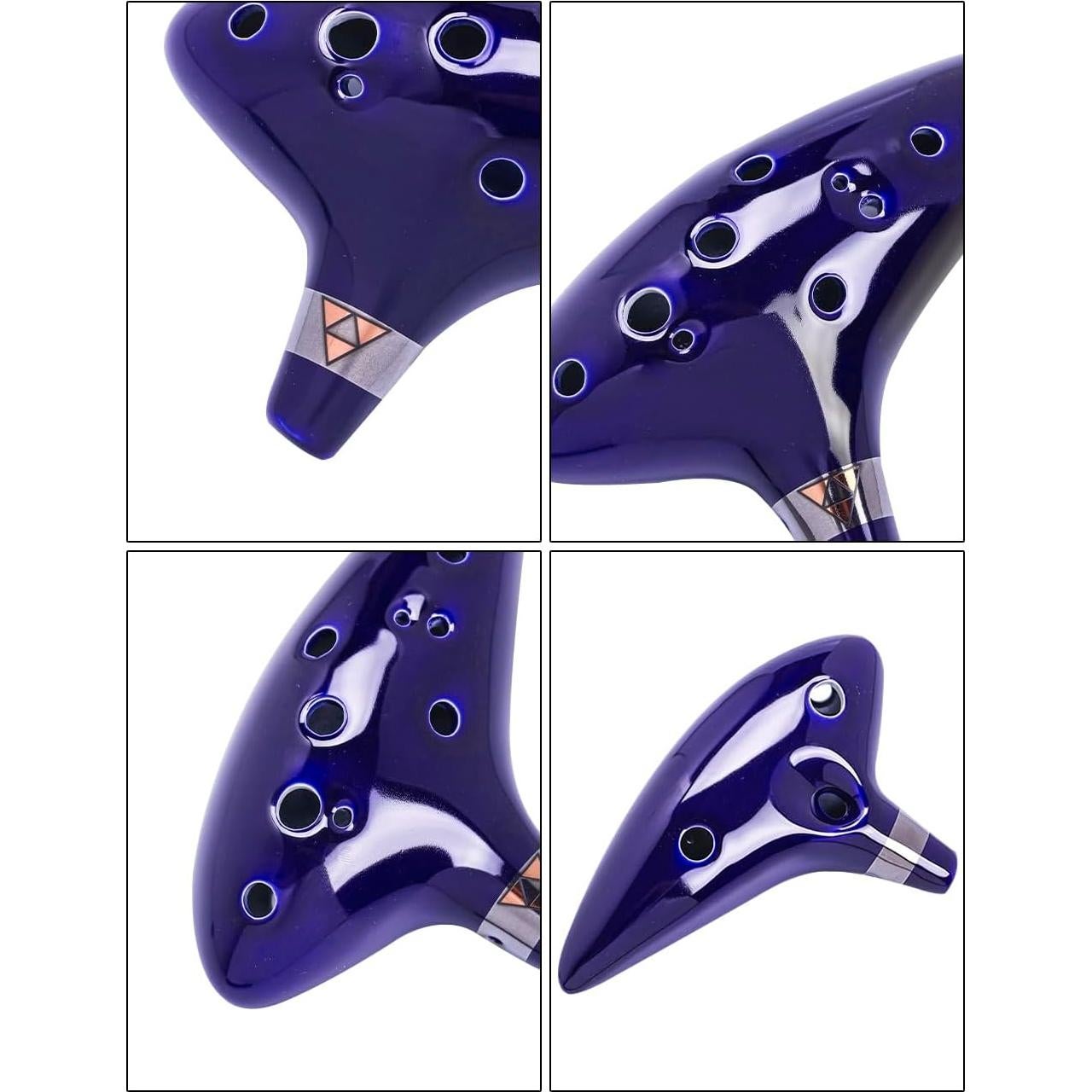 Ocarina de Cerámica 12 Agujeros Alto C Awef Azul Oscuro