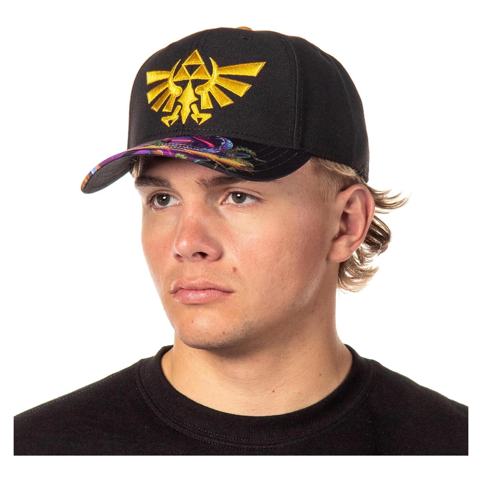 Gorra Snapback OSFM Negra Legend of Zelda con Emblema Bordado
