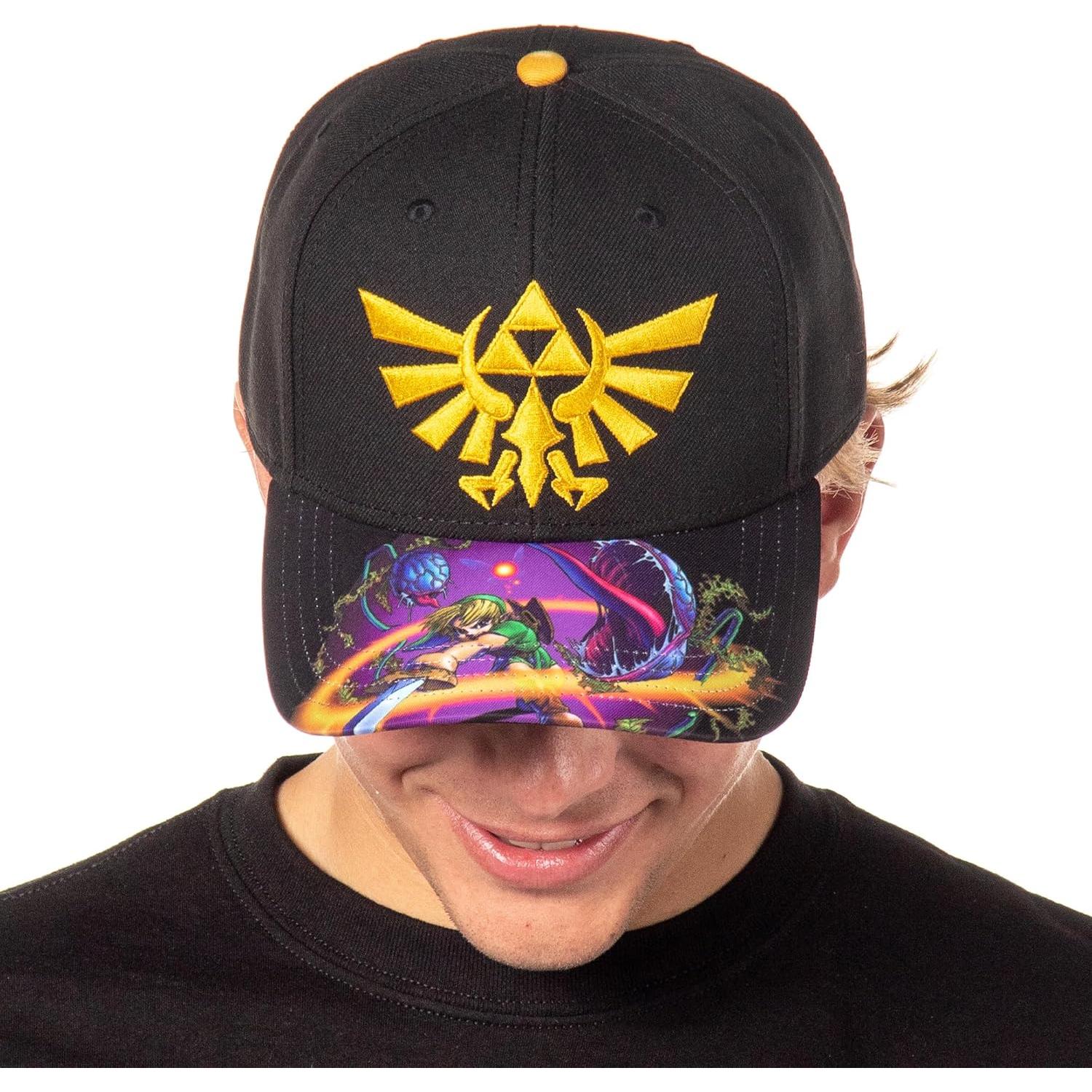Gorra Snapback OSFM Negra Legend of Zelda con Emblema Bordado