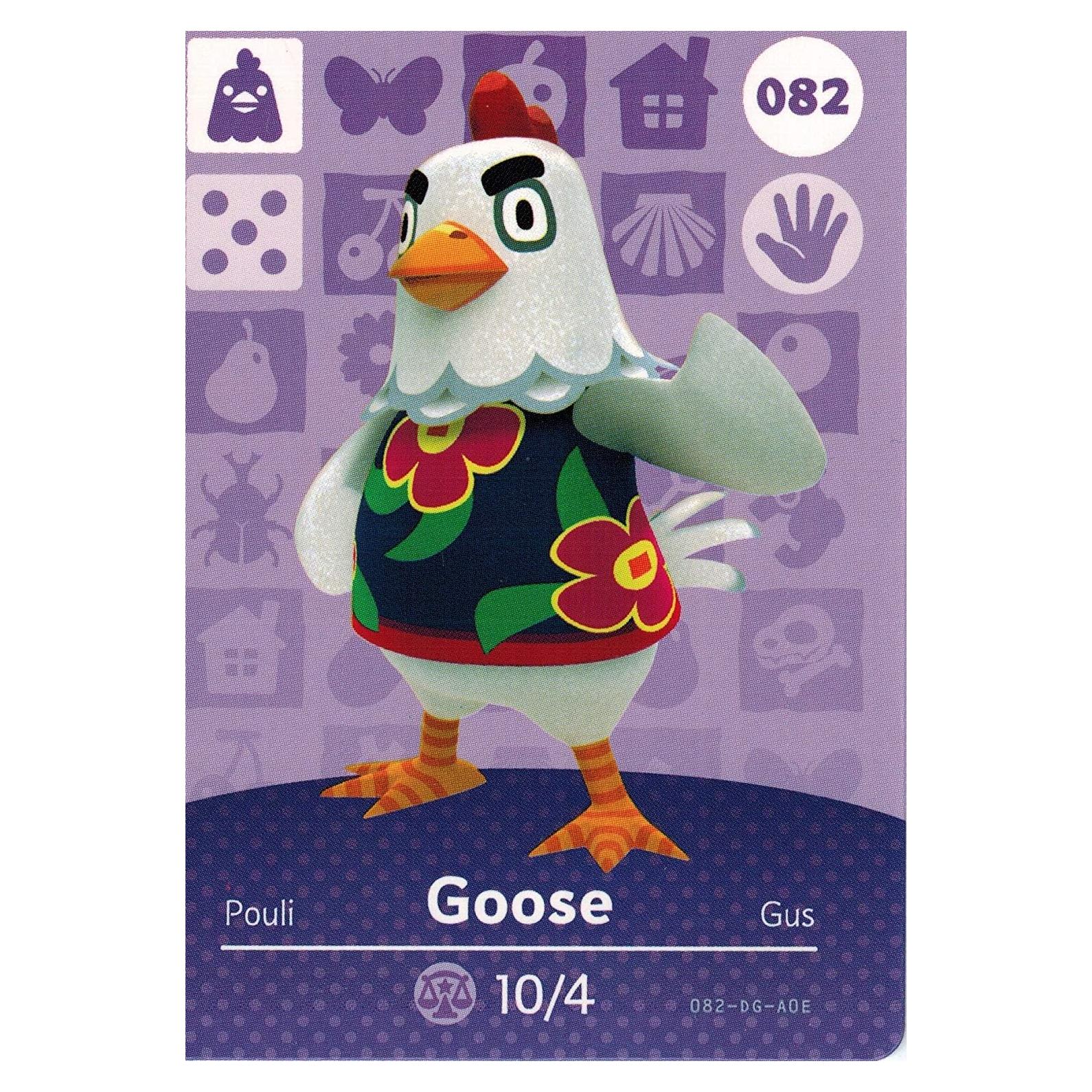 Tarjeta Amiibo Goose 082/100 Animal Crossing Nintendo