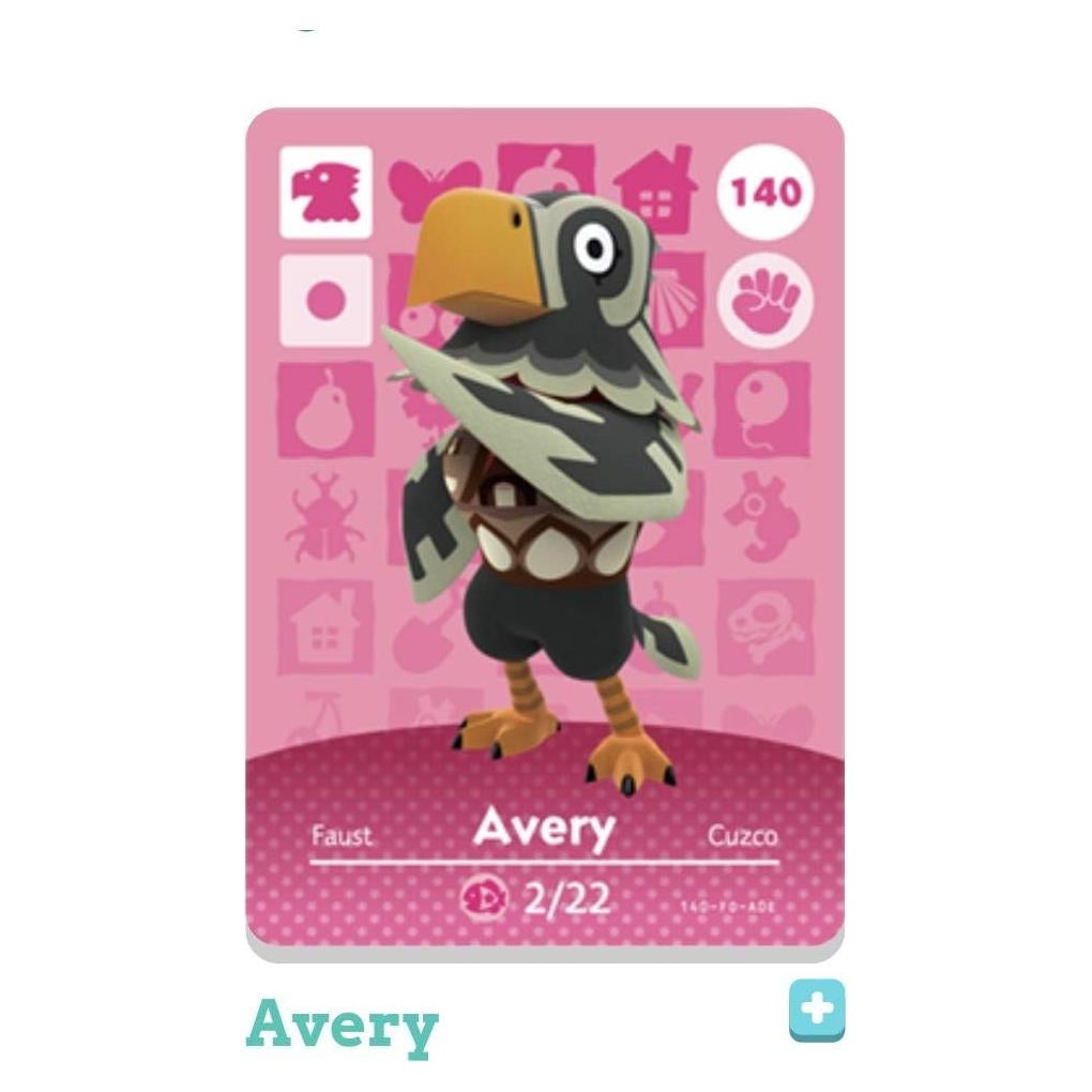 Tarjeta Amiibo Nintendo Avery 140/200 Animal Crossing