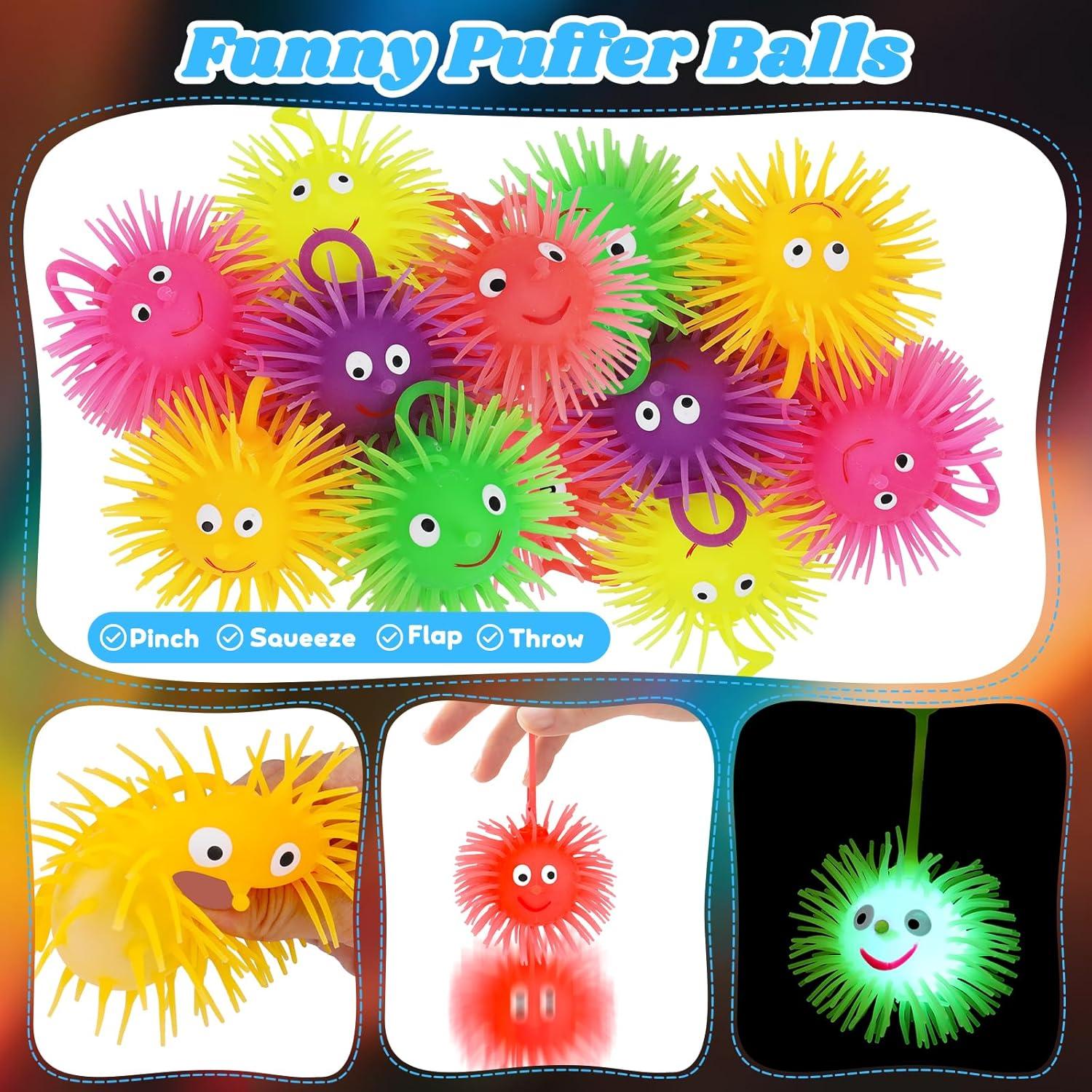 24 Pelotas Puffer LED Brillantes para Niños - Basytodio