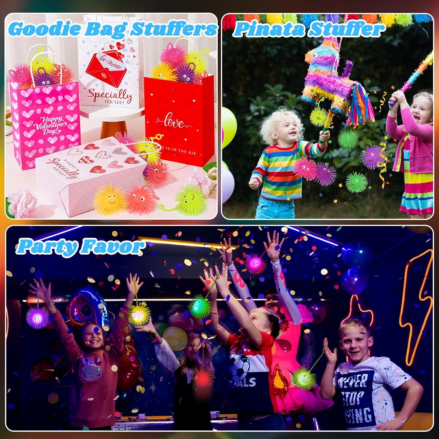 24 Pelotas Puffer LED Brillantes para Niños - Basytodio