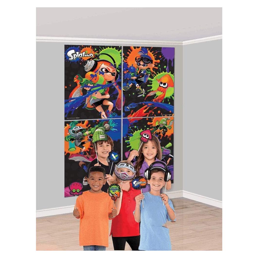 Fondo de Escena Amscan Splatoon 16 Piezas Multicolor