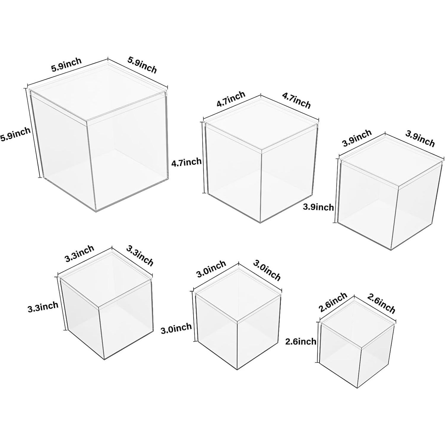 Gonice 6 Cajas Acrílicas Transparentes con Tapa 15 cm