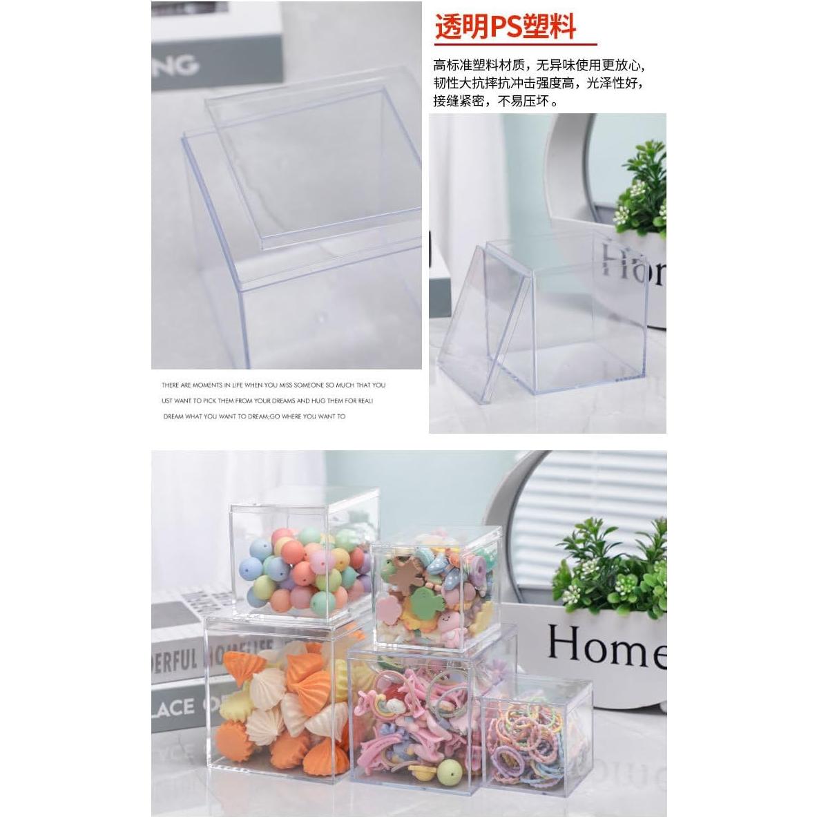 Gonice 6 Cajas Acrílicas Transparentes con Tapa 15 cm