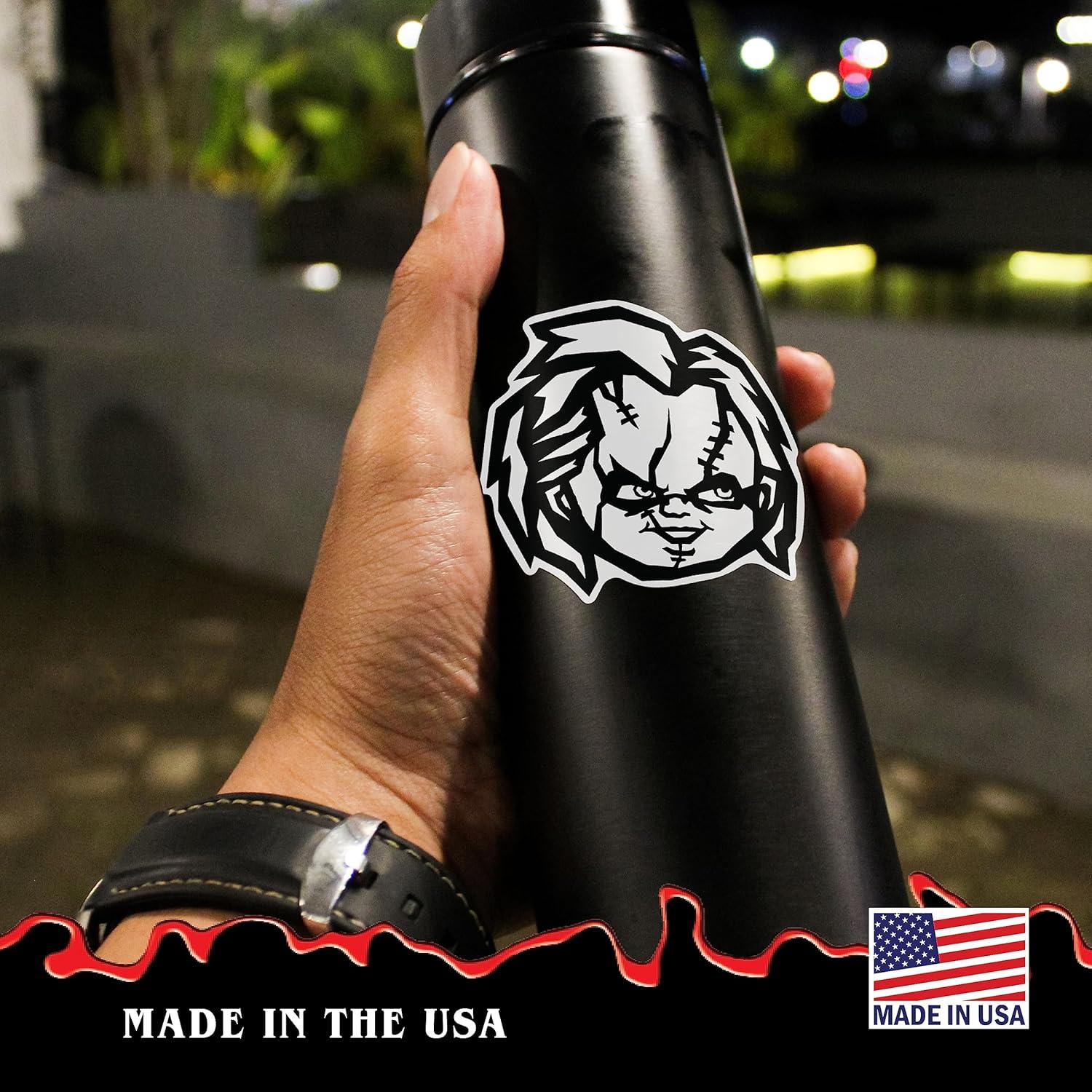 Set de 3 Calcomanías Chucky & Tiffany - Vinilo para Auto y Laptop