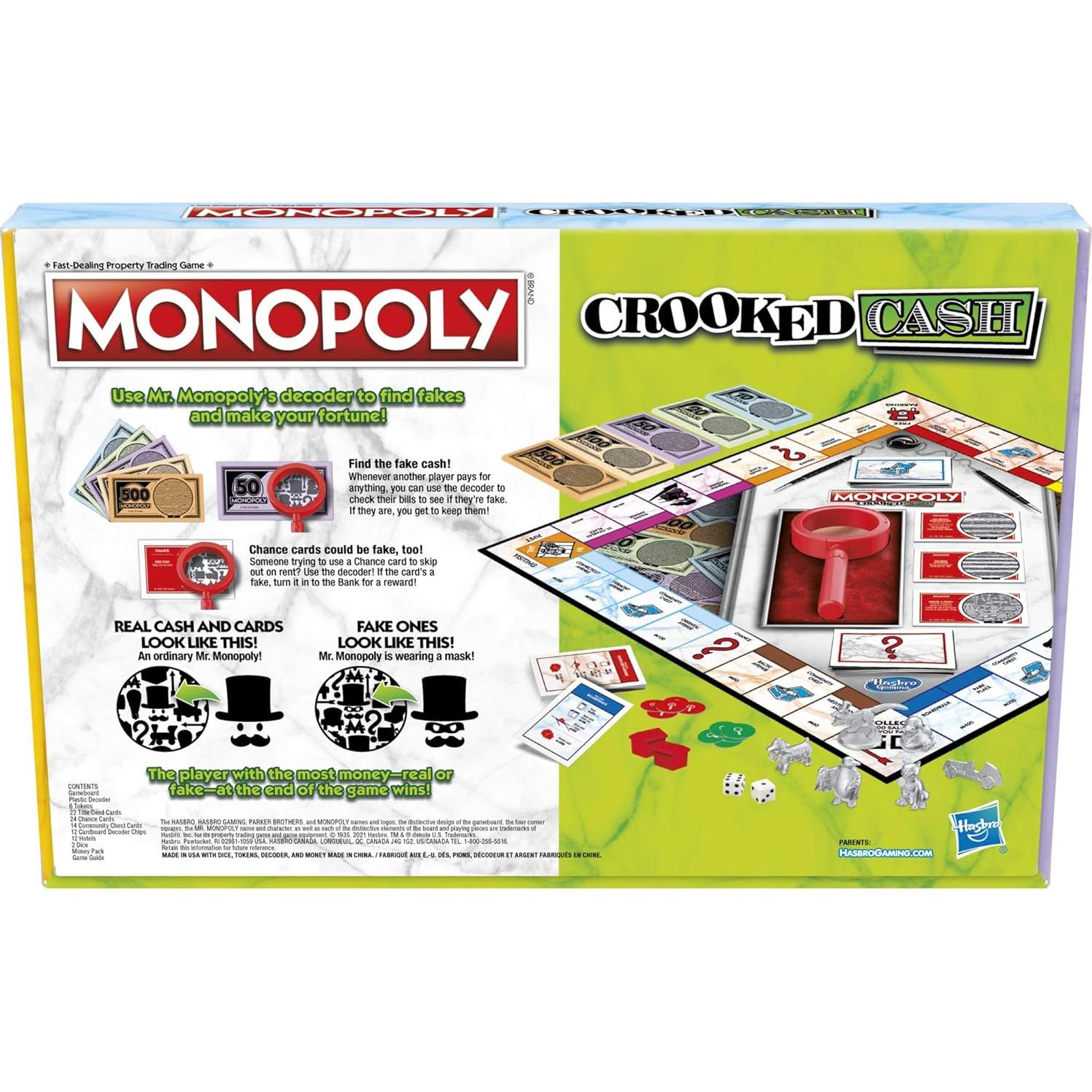 Monopoly Dinero Torcido Hasbro - Juego de Mesa Familiar 2-6 Jugadores