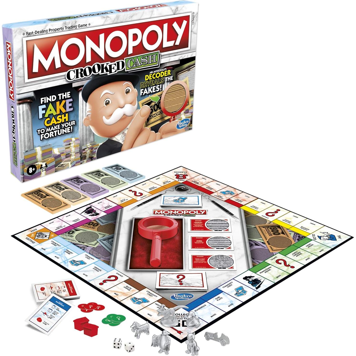 Monopoly Dinero Torcido Hasbro - Juego de Mesa Familiar 2-6 Jugadores
