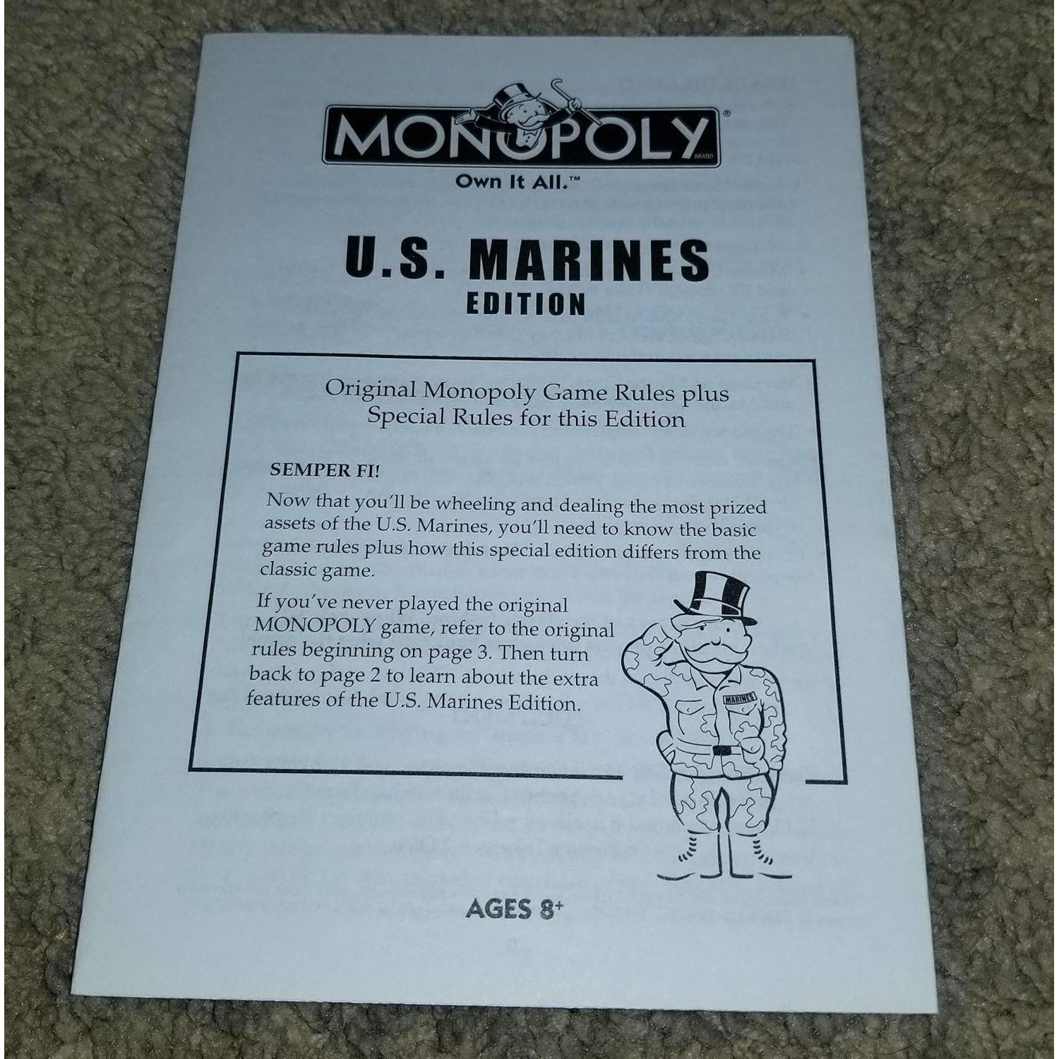 Monopoly Edición Marines de EE. UU. - Juego de Mesa Familiar