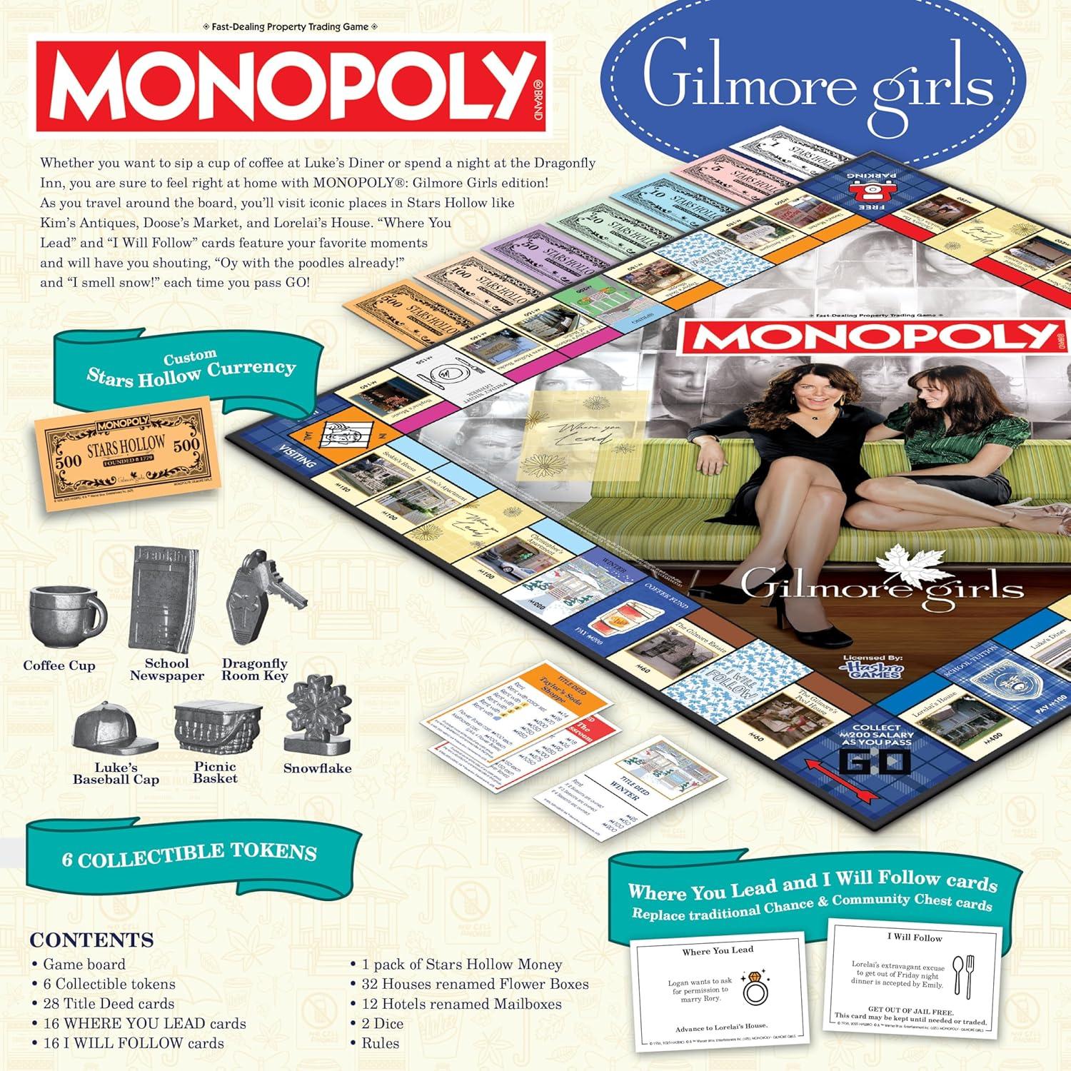 Monopoly Chicas Gilmore USAopoly Juego de Mesa Familiar