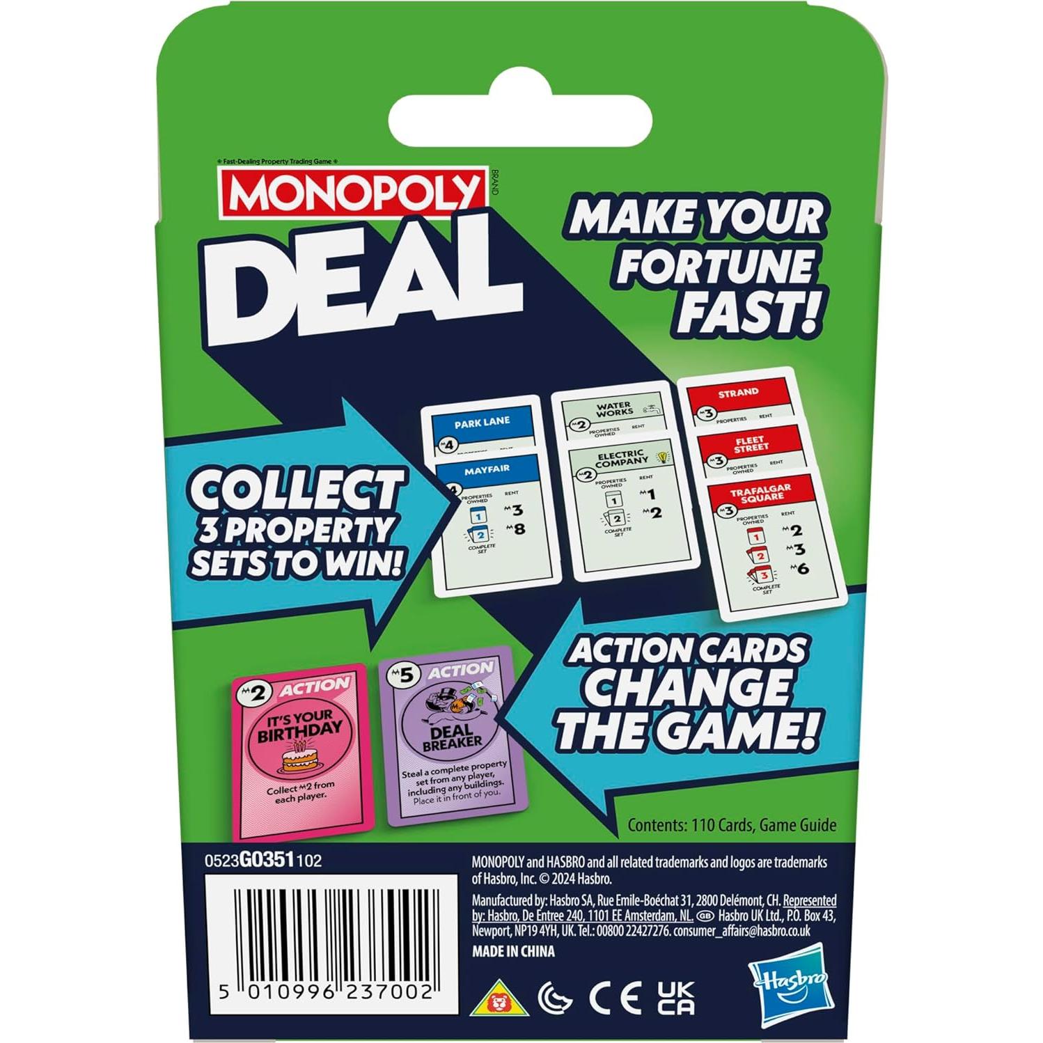 Juego de Cartas Monopoly Deal Hasbro - Rápido y Divertido