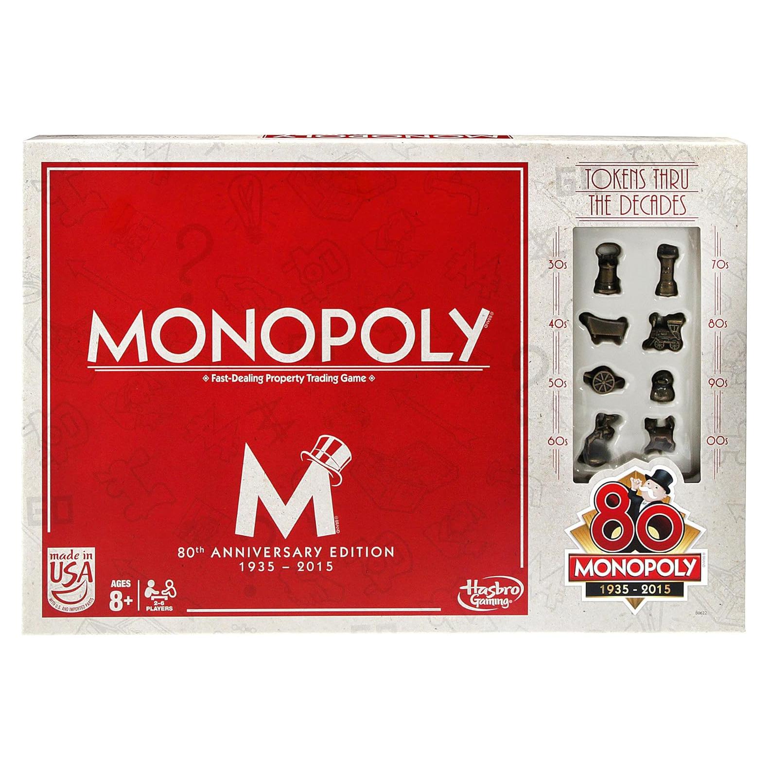 Juego de Monopoly 80 Aniversario - Hasbro - 2.01x15.75x10.51 cm