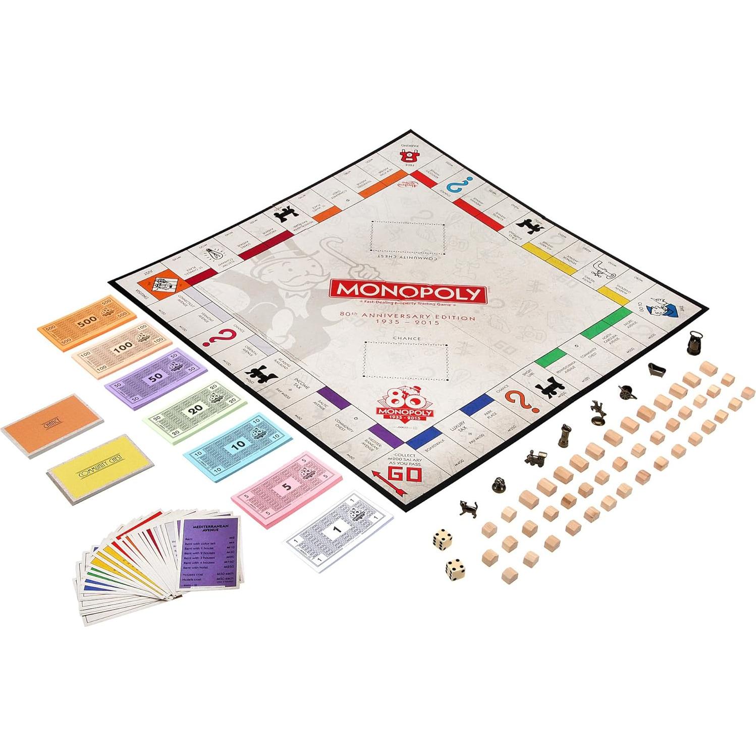 Juego de Monopoly 80 Aniversario - Hasbro - 2.01x15.75x10.51 cm
