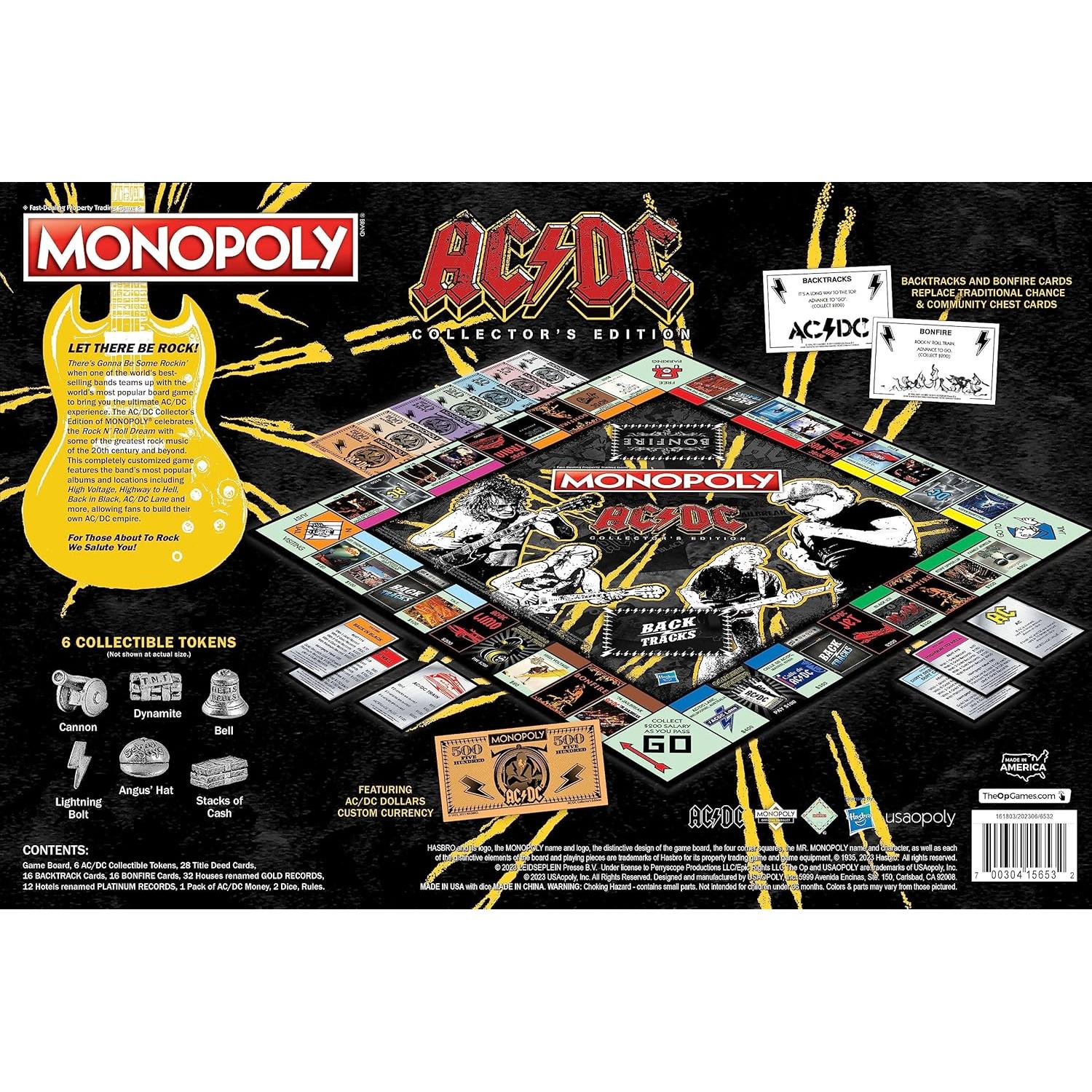 MONOPOLY AC/DC Edición Coleccionista | Juego de Mesa 2-6 Jugadores