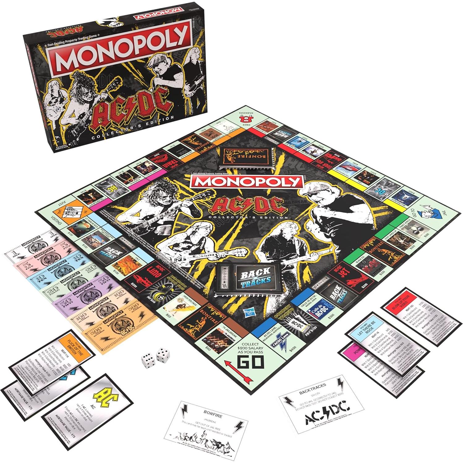 MONOPOLY AC/DC Edición Coleccionista | Juego de Mesa 2-6 Jugadores