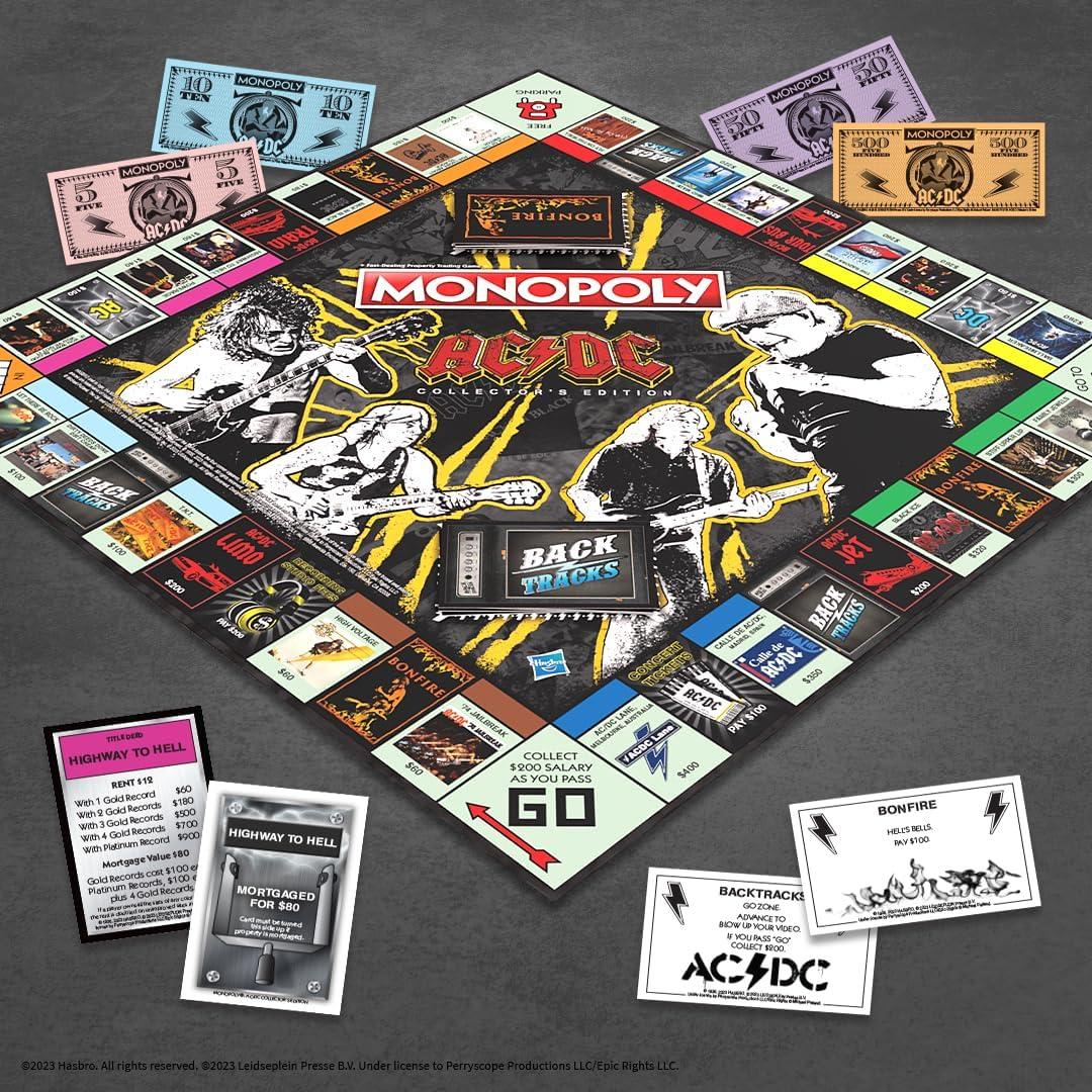 MONOPOLY AC/DC Edición Coleccionista | Juego de Mesa 2-6 Jugadores
