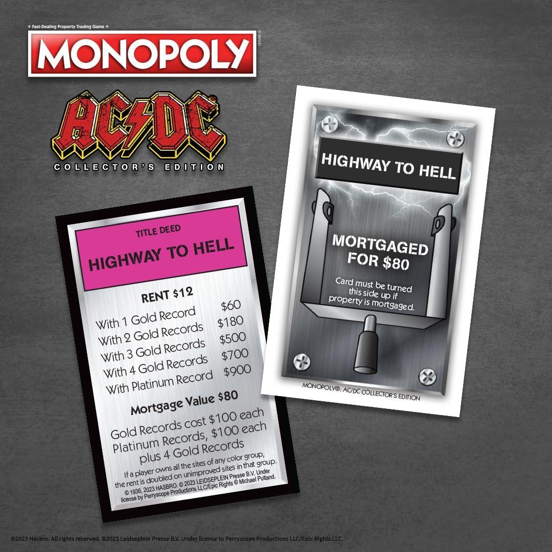 MONOPOLY AC/DC Edición Coleccionista | Juego de Mesa 2-6 Jugadores