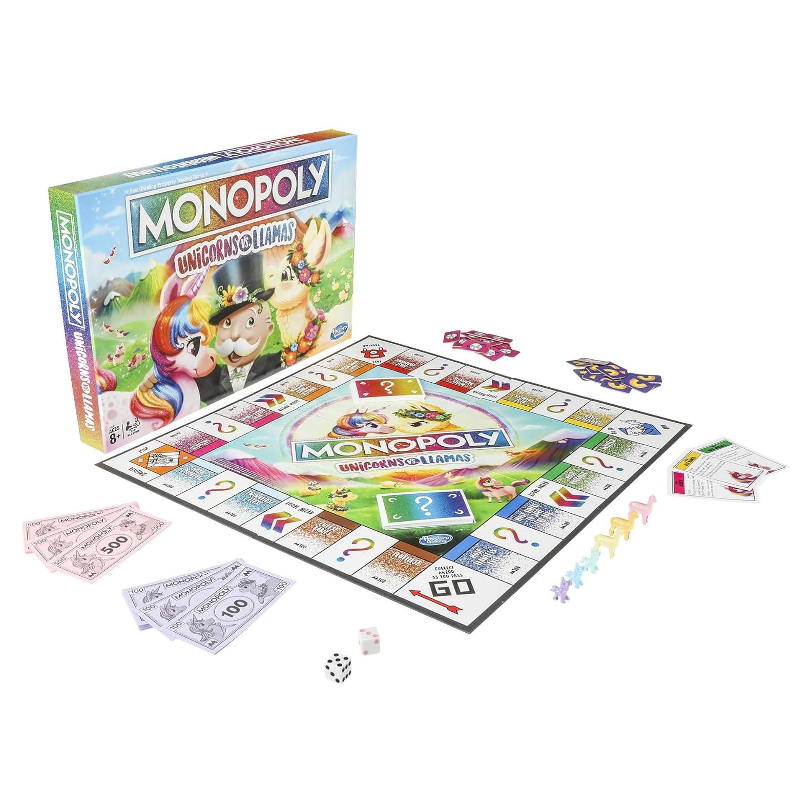 Monopoly Unicornios vs Llamas Hasbro Juego de Mesa 8+