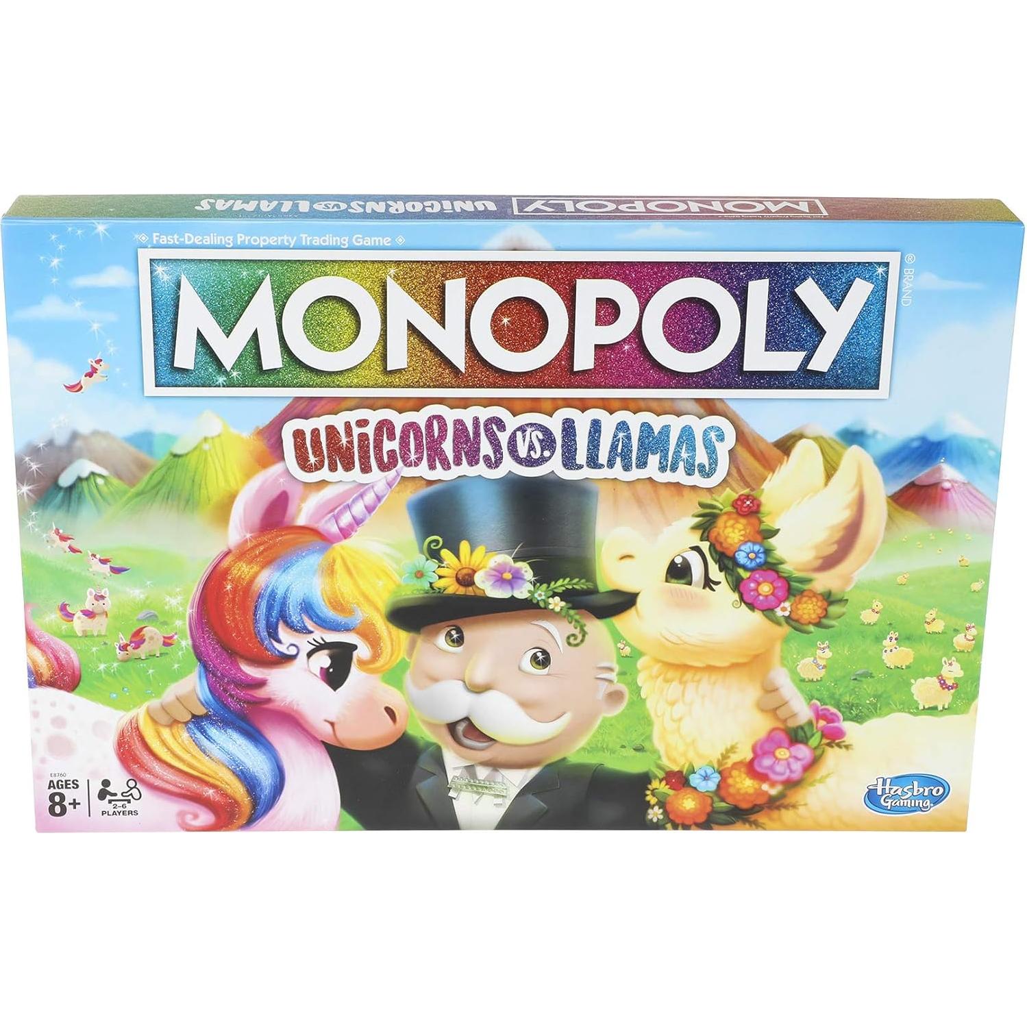 Monopoly Unicornios vs Llamas Hasbro Juego de Mesa 8+