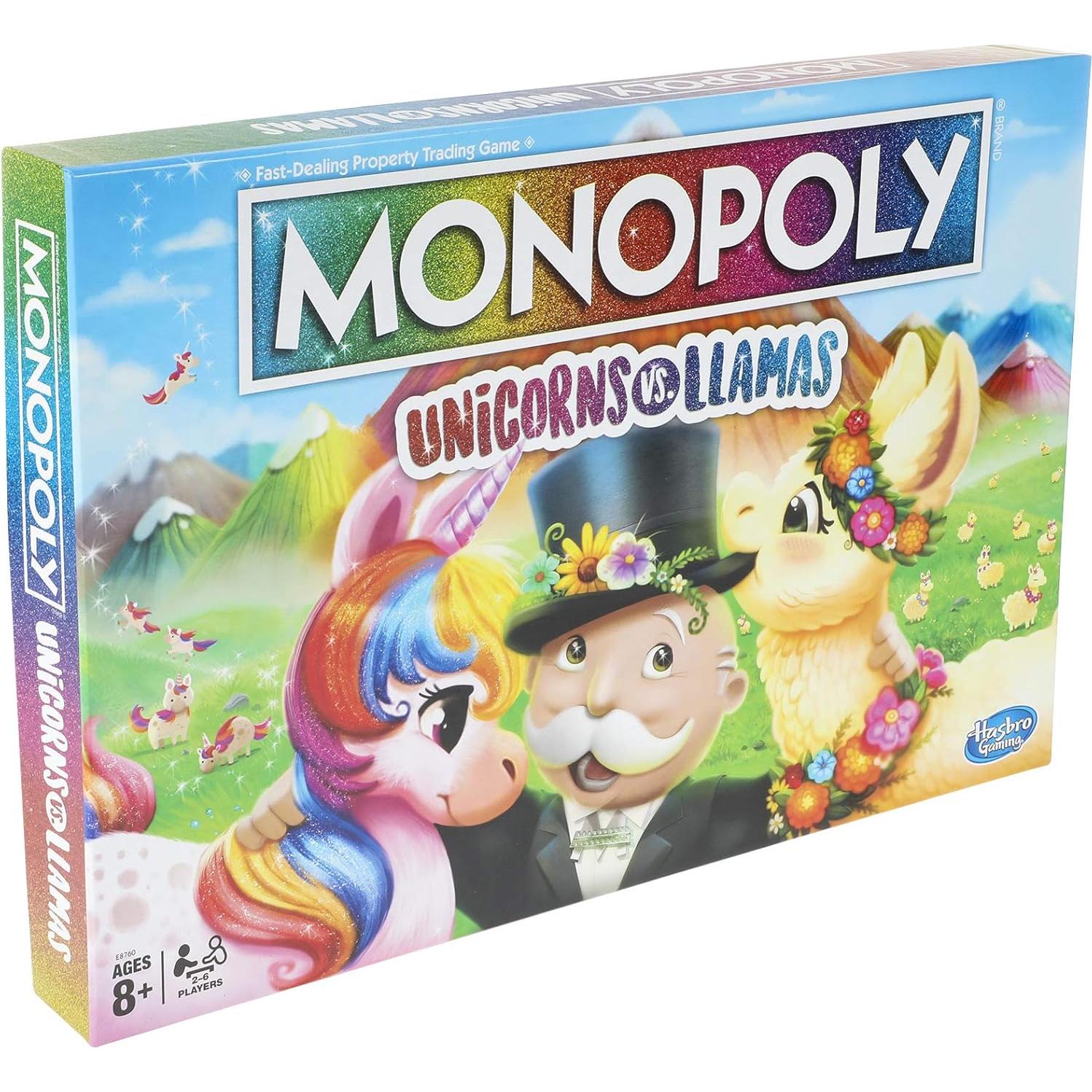 Monopoly Unicornios vs Llamas Hasbro Juego de Mesa 8+