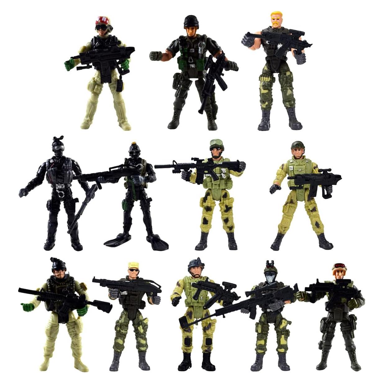 Figuras de Soldados Militares DC-BEAUTIFUL 12 Pcs Movibles