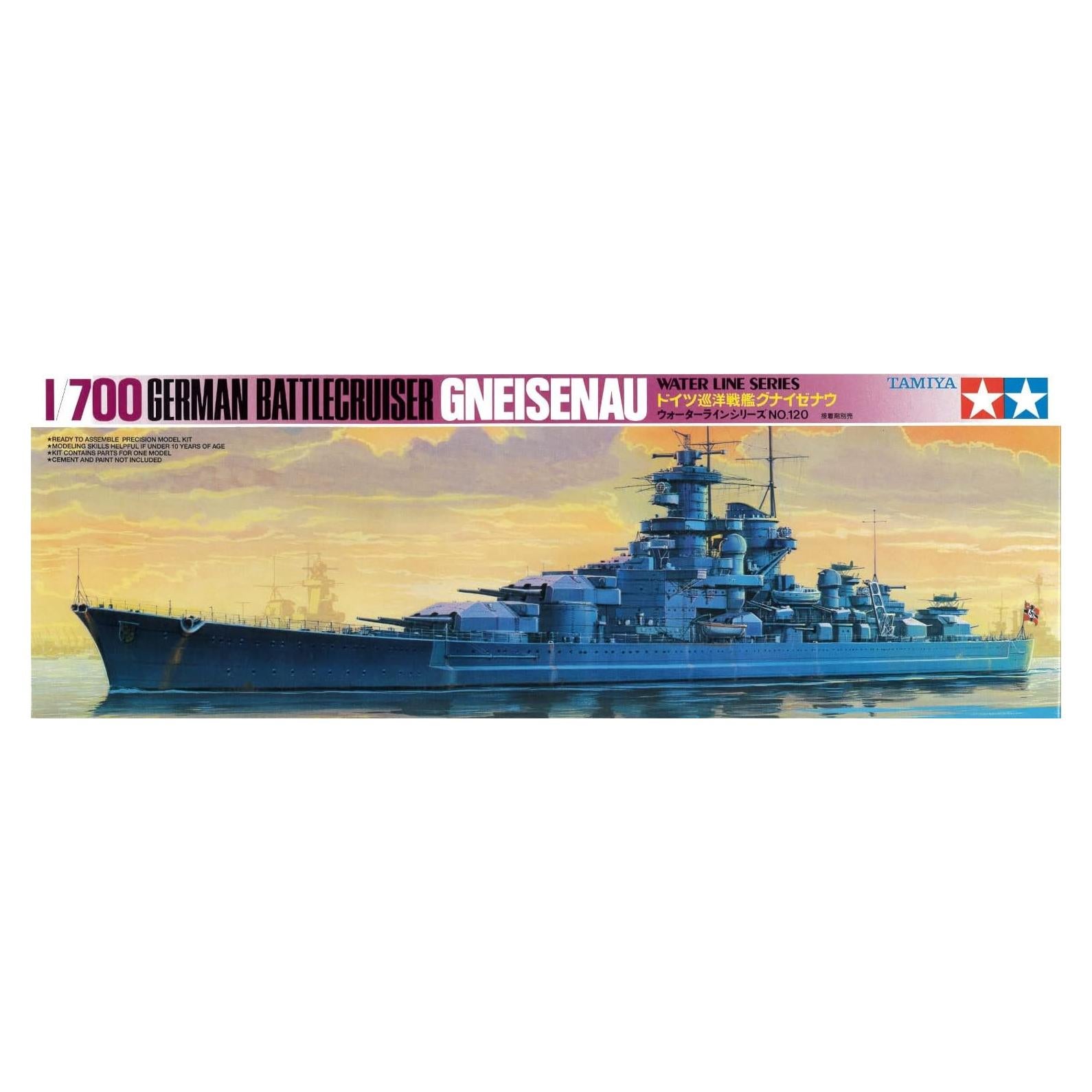 Kit de Modelo Acorazado Gneisenau Tamiya 1/700 33.5 cm