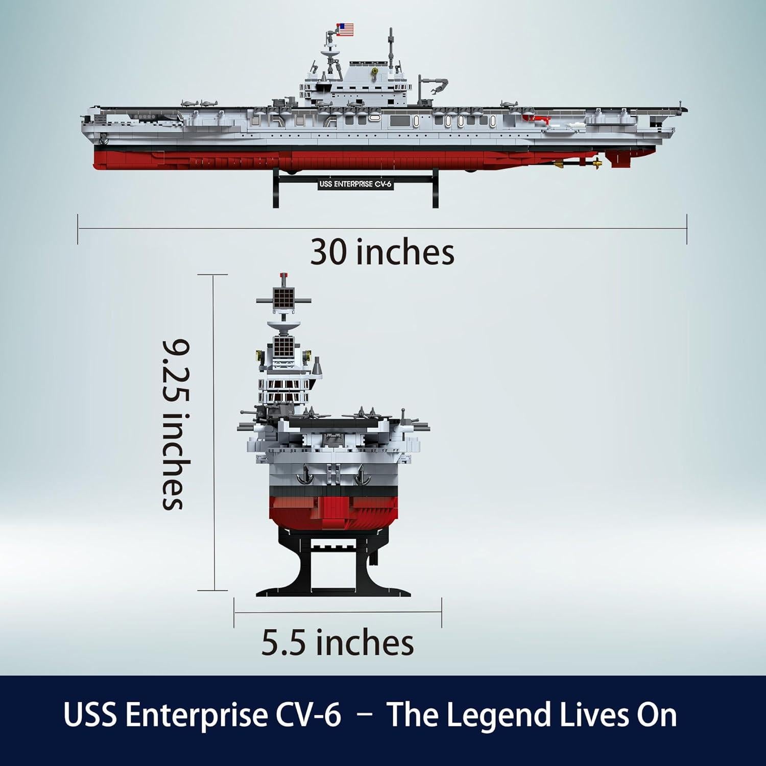 Juego de construcción USS Enterprise Gonli 1883 piezas 76.2 cm