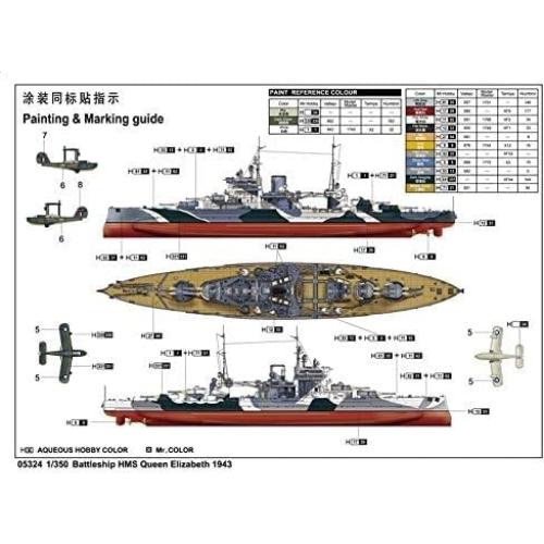 Modelo Acorazado HMS Queen Elizabeth 1941 Trumpeter 600 Piezas